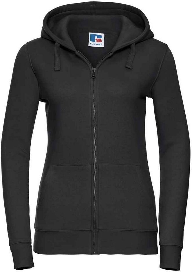 Russell - "Authentic" Kapuzenpullover Durchgehender Reißverschluss für Damen (Schwarz)