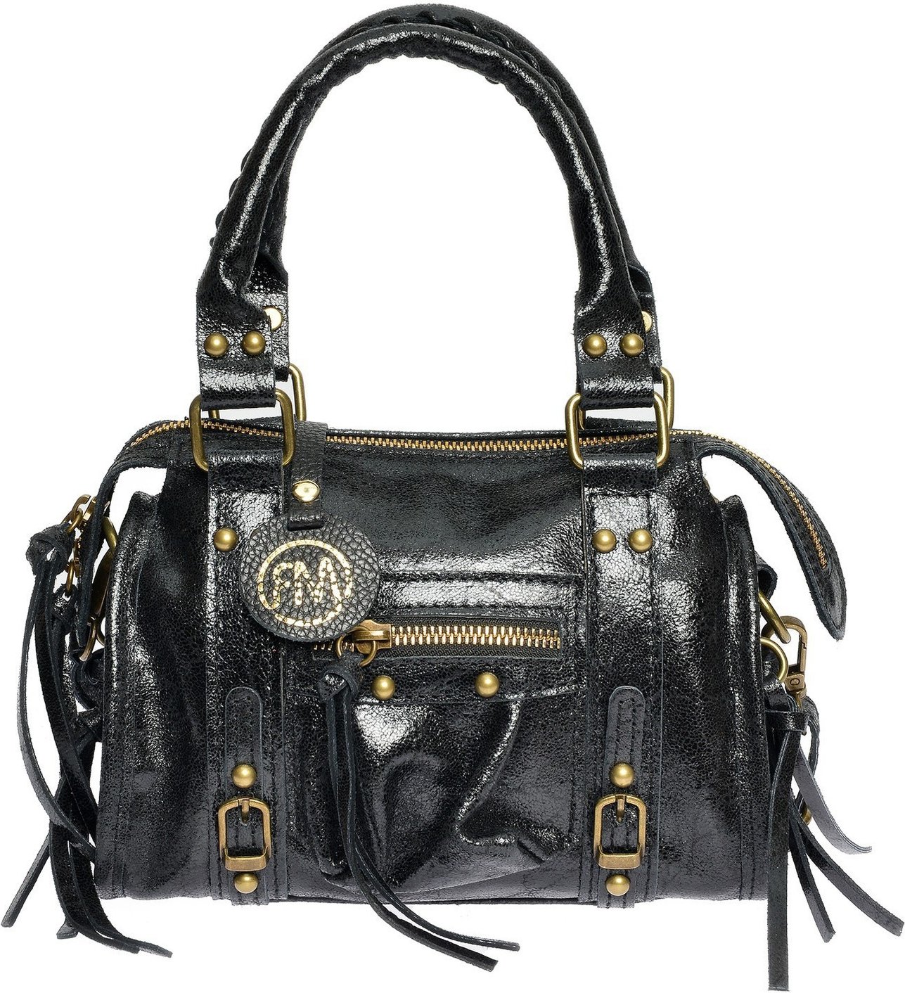 Roberta M Schwarz Rindsledertasche