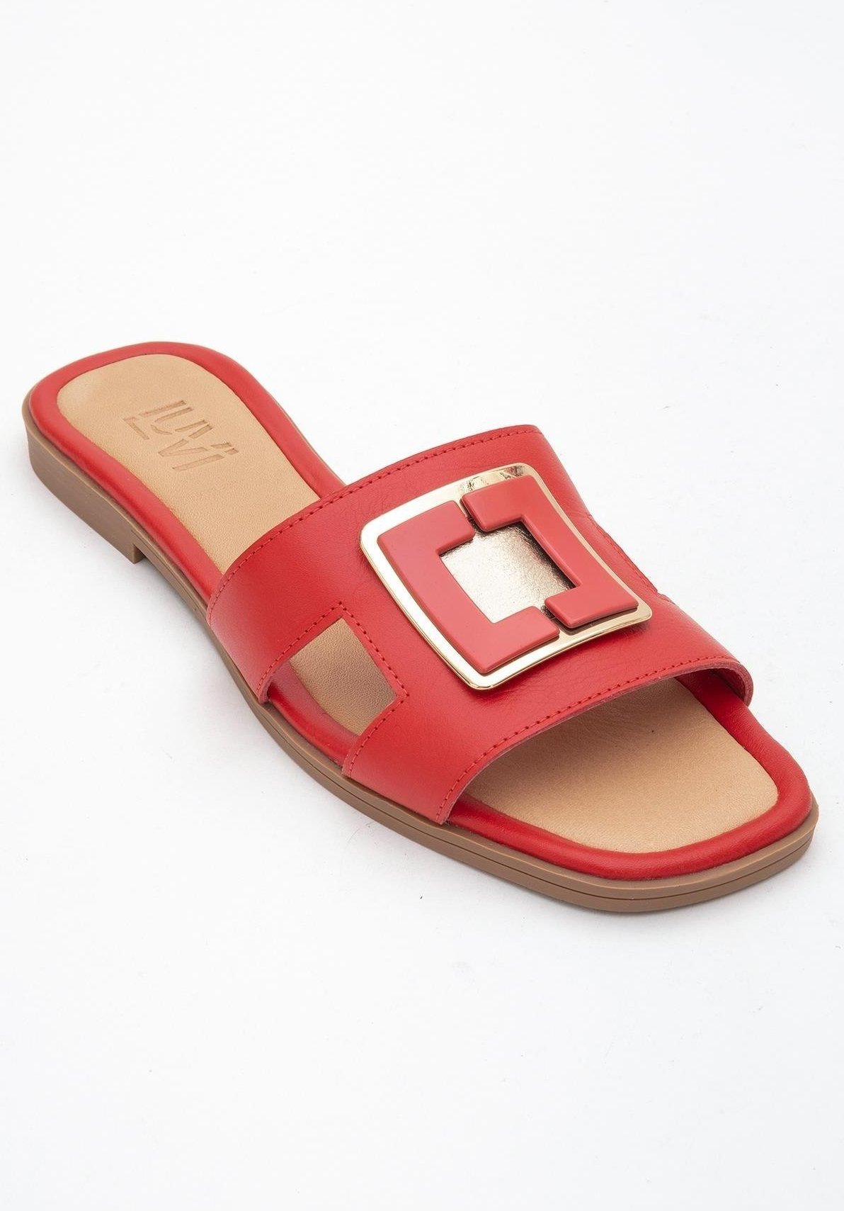 MILLIE Leder Schnalle Slide (Women)