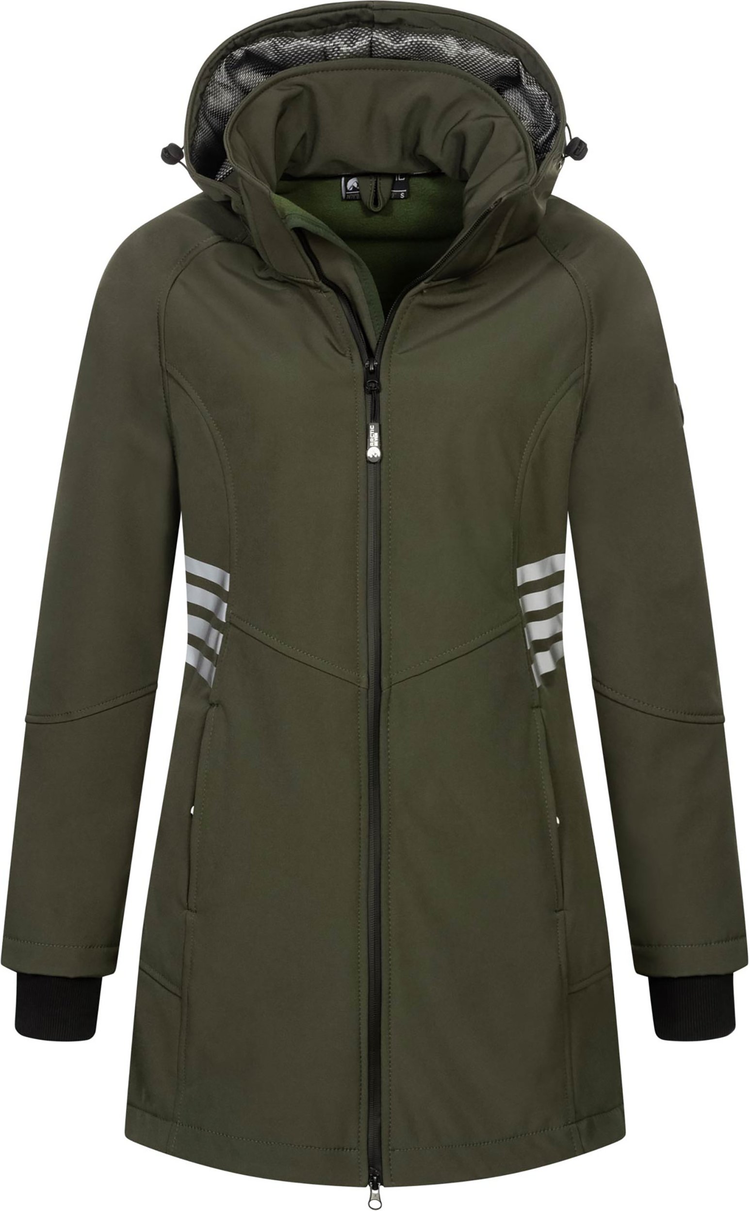 Thumbnail - Arctic Seven Damen Softshell Jacke AS-305 – lang, wind- & wasserabweisend, reflektierend