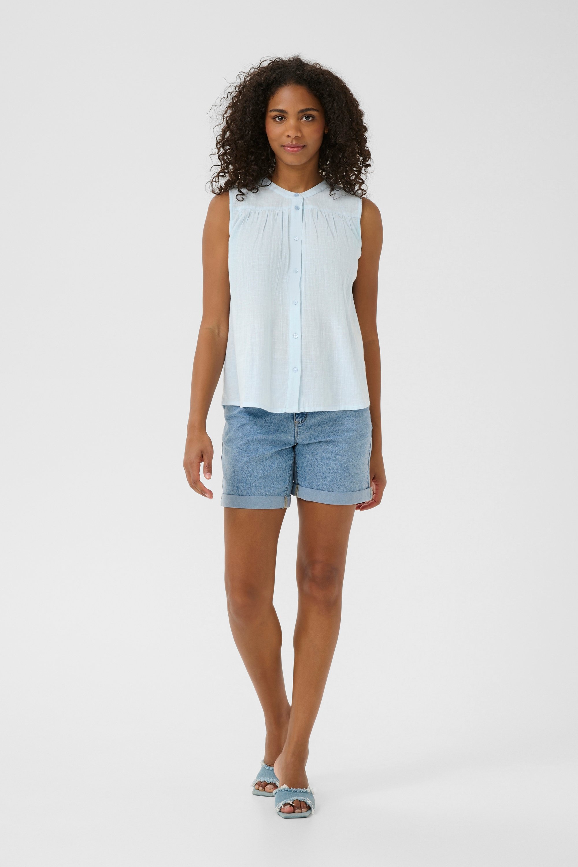 Kurzarm-Bluse Regular fit Nantucket Breeze pale blue
