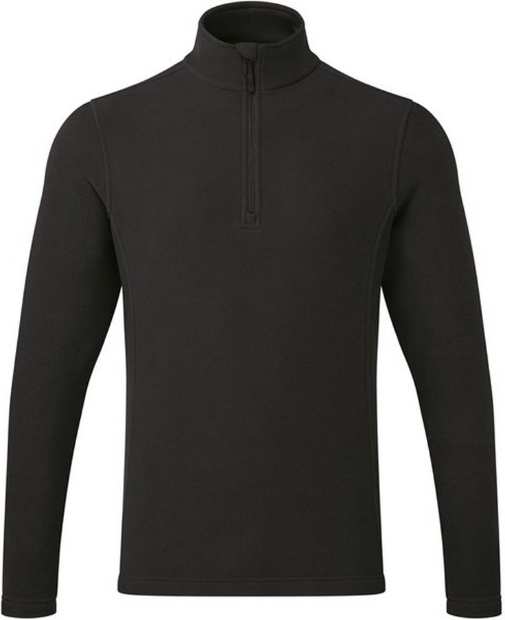 Premier Unisex Erwachsene Recyclight Quarter Zip Fleece Top (Schwarz)