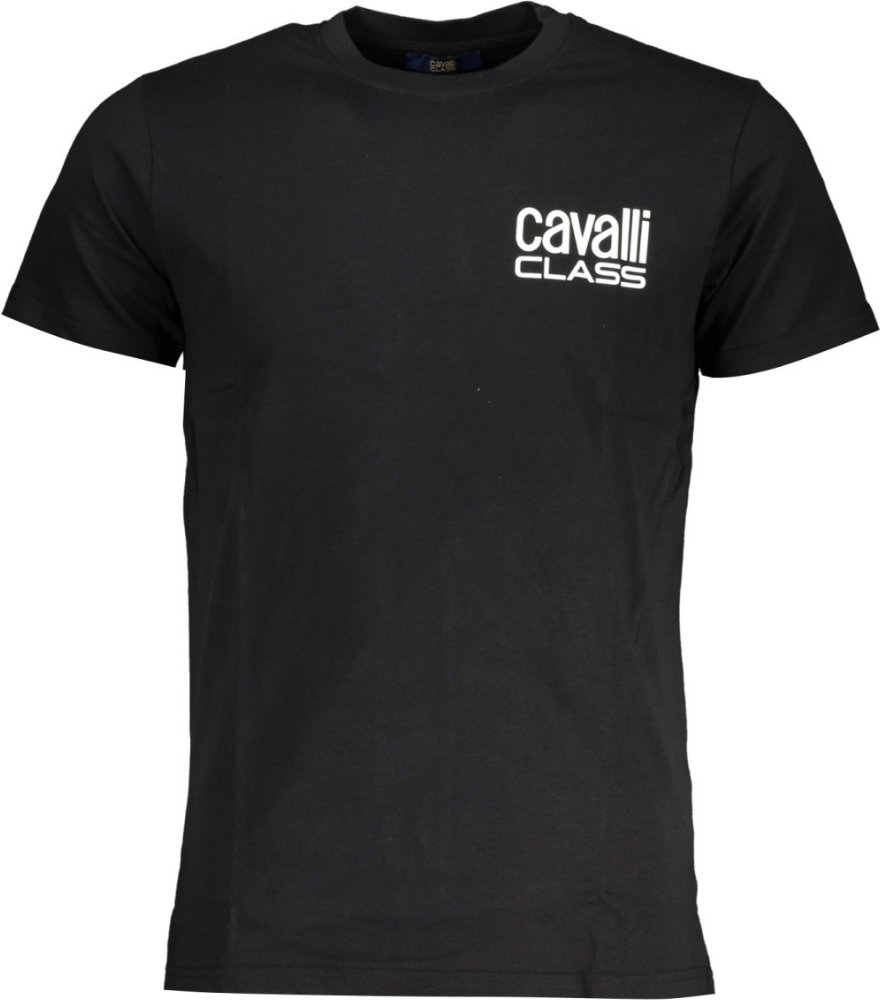 Cavalli Class Kleines Fettdruck-Logo Schwarzes T-Shirt