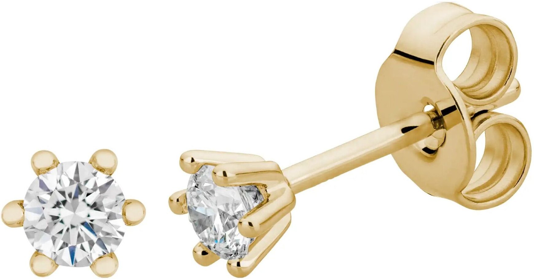 Lyomi Ohrstecker 585/- Gelbgold 2 synth. Diam. 0,20 ct.