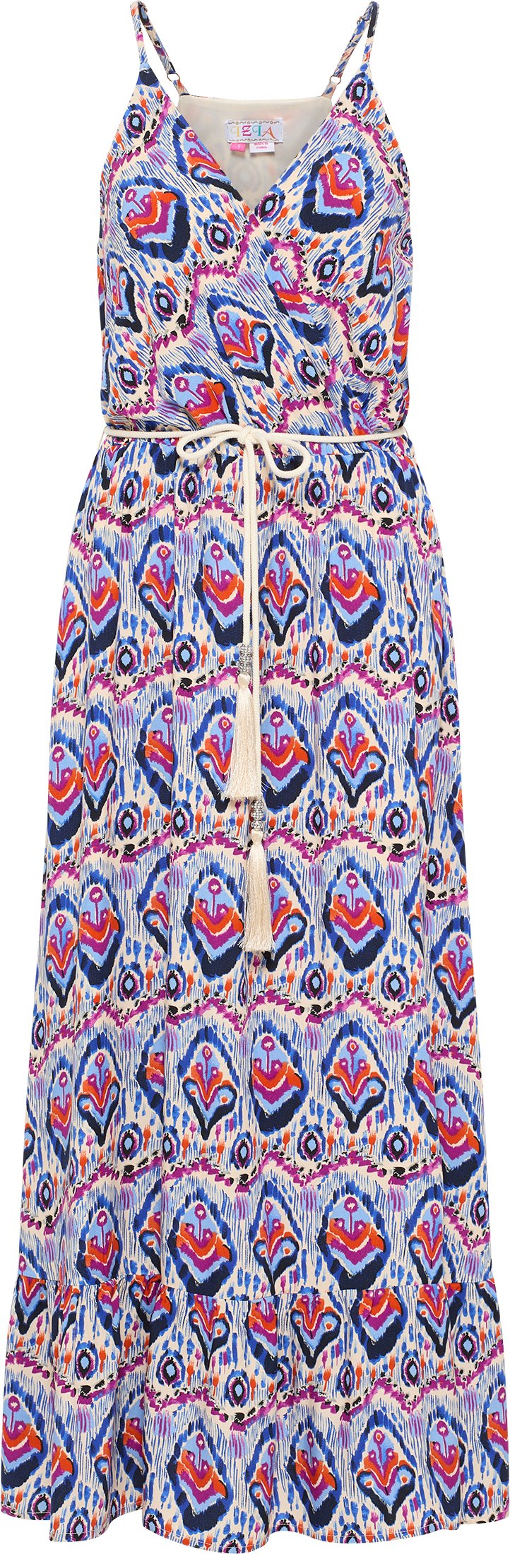 IZIA Maxikleid mit Allover-Print Damen Blau Mehrfarbig