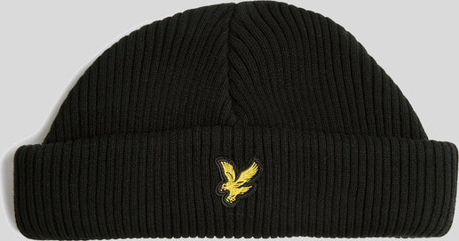 Lyle & Scott Gerippte Beanie-Mütze aus Baumwolle - Schwarz