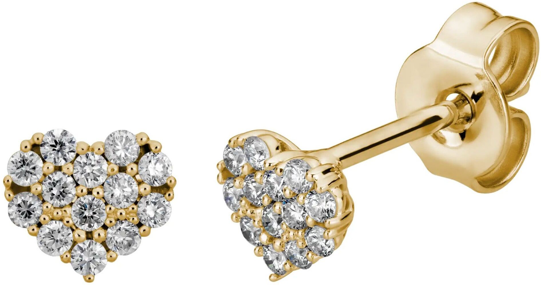 Lyomi Ohrstecker 585/-Gelbgold Herz 26 synth. Diam. 0,19ct.