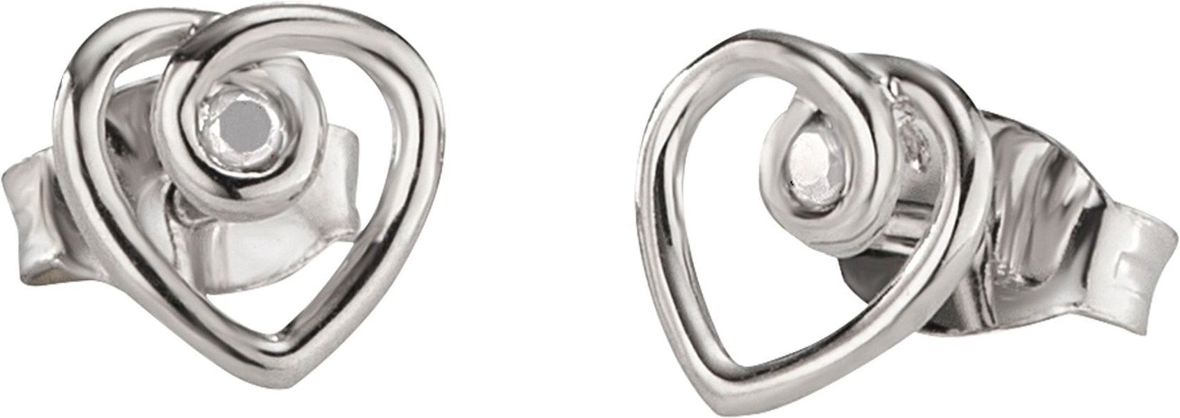 cai Ohrstecker 925/- Sterling Silber rhodiniert Zirkonia