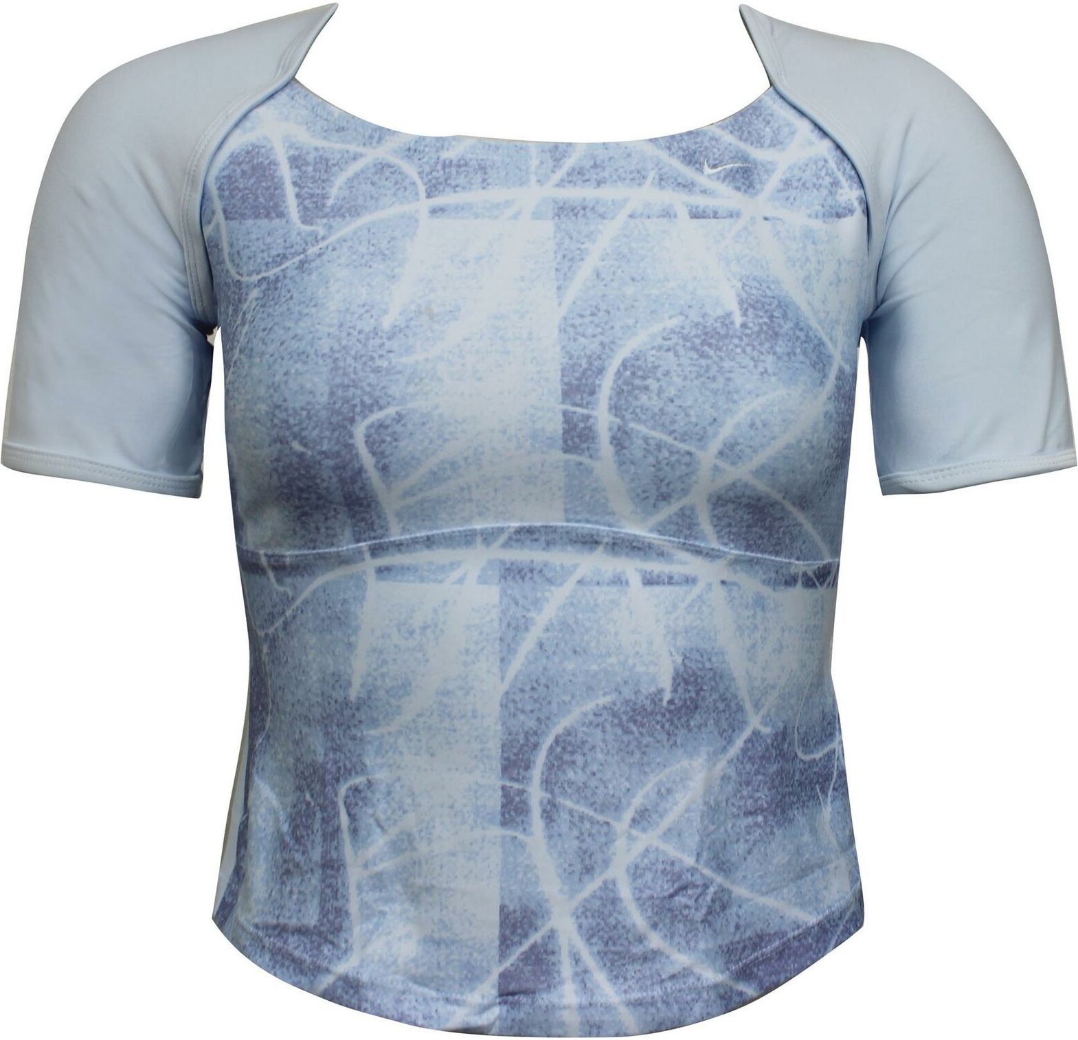 Nike Womens Gym Cropped T-Shirt Dri-Fit Kompressions-Top Aqua 222818 590