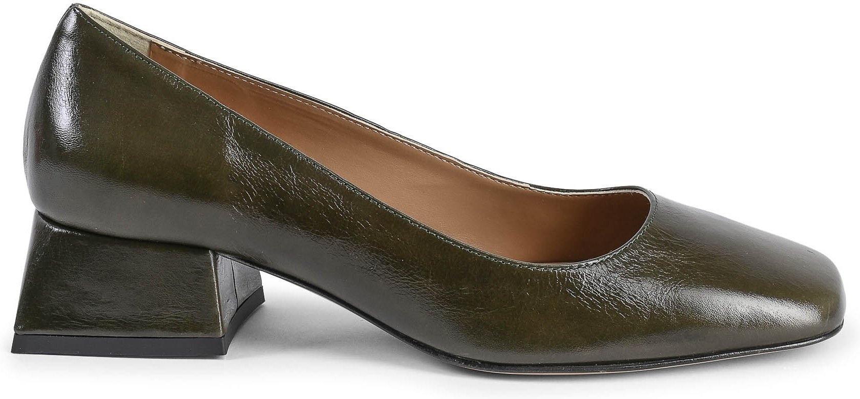 V Italia Damen Ballerina mit Absatz Sofia Naplack Verde Bottiglia