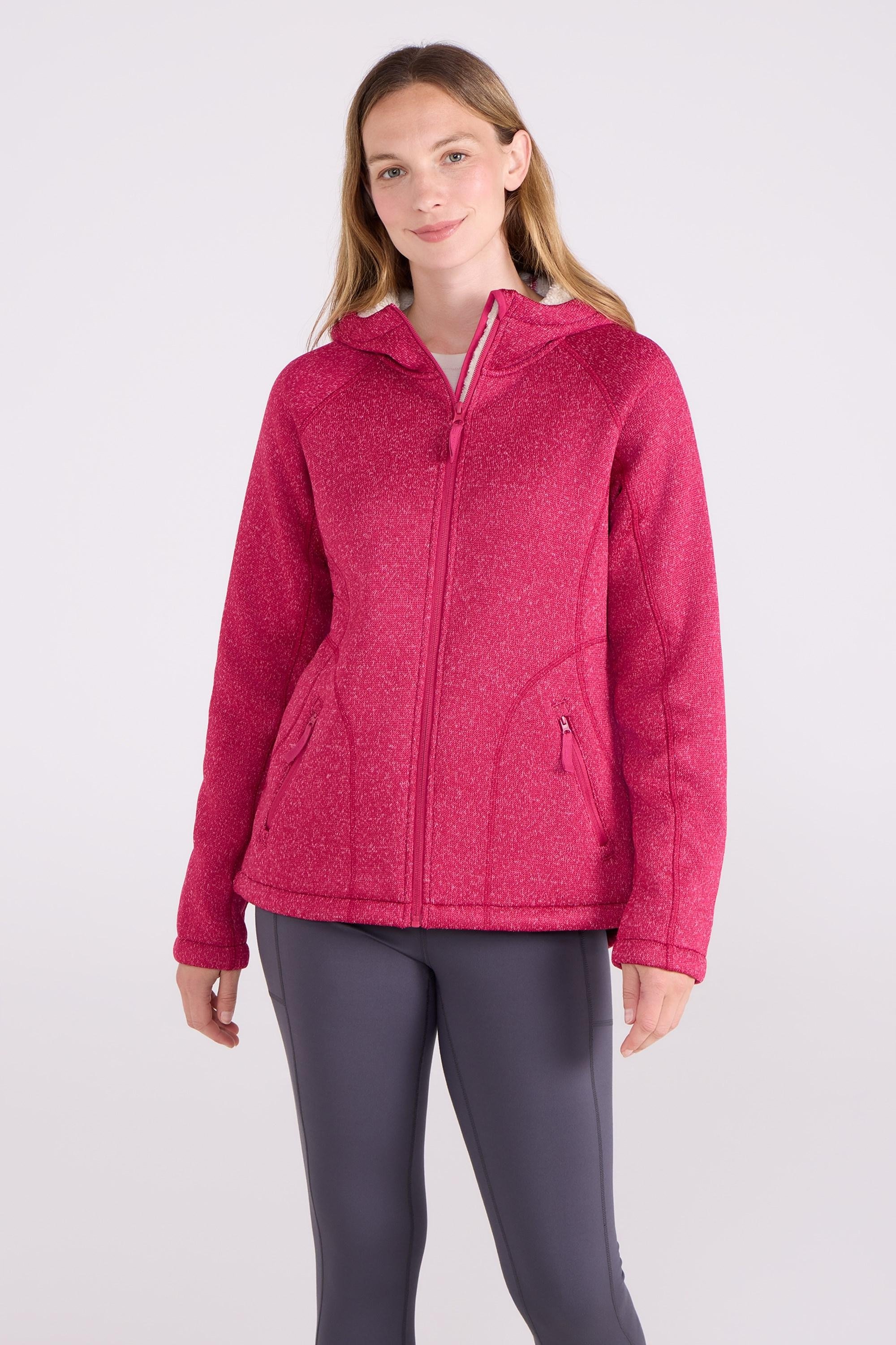Mountain Warehouse - "Nevis" Hoodie mit durchgehendem Reißverschluss für Damen (Leuchtend Rosa)