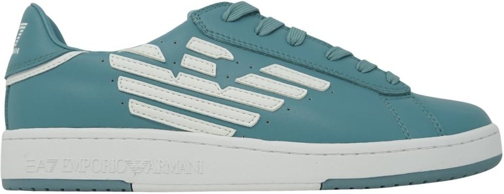 EA7 Eagle Logo rauchblau Leder Trainer