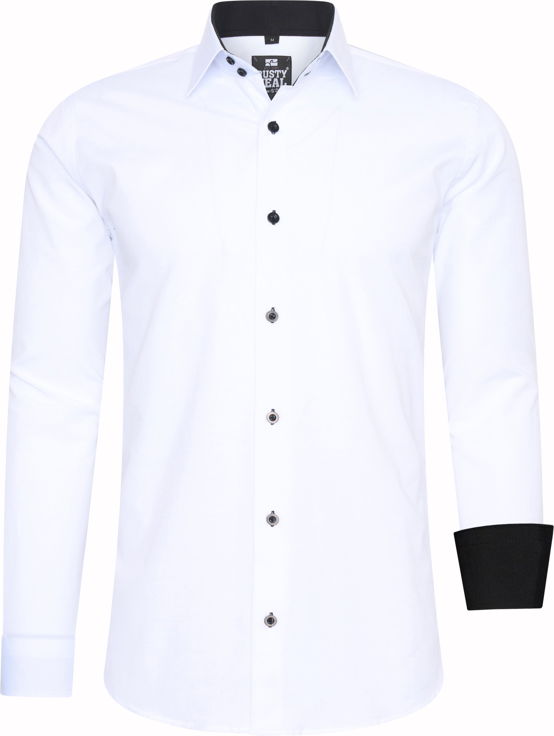 Rusty Neal Overhemd Slim Fit Weiss