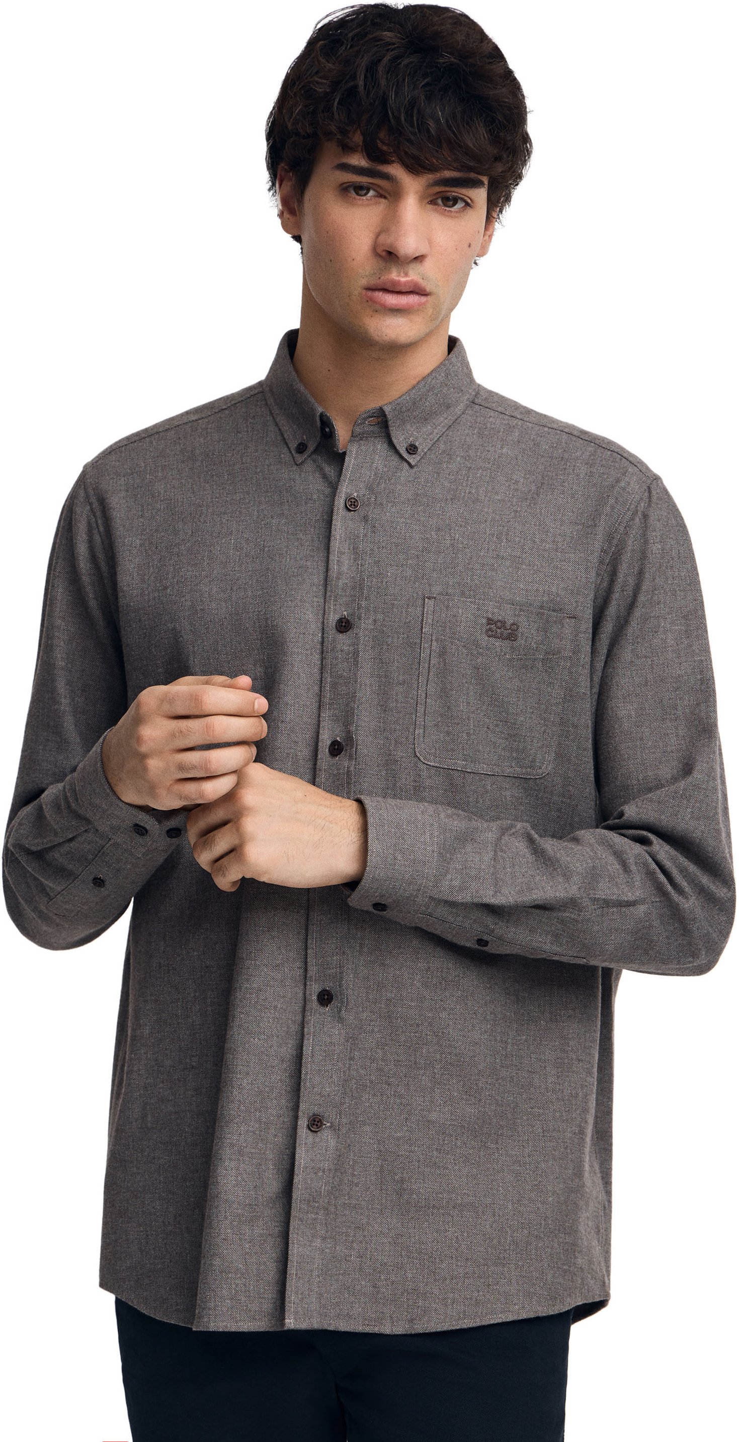 Hemd braun im Regular Fit mit Polo Club-Logo