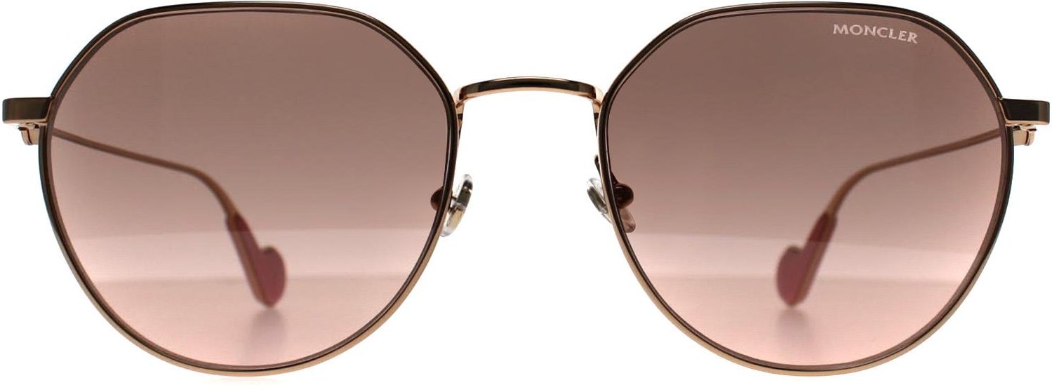 Moncler ML0156-K 28U glänzend rose gold rosa braun Sonnenbrille