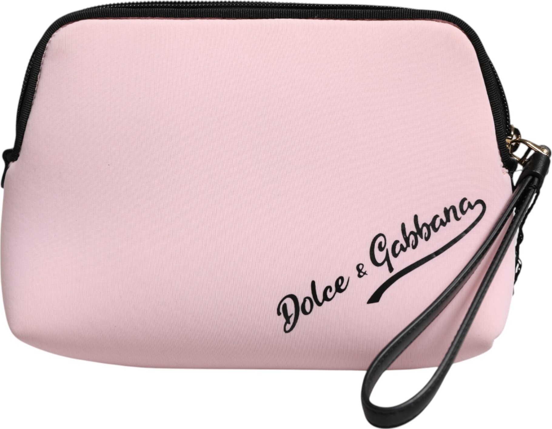 Rosa Solide Nylon DG Logo Druck Clutch Zip Borse Pouch Tasche