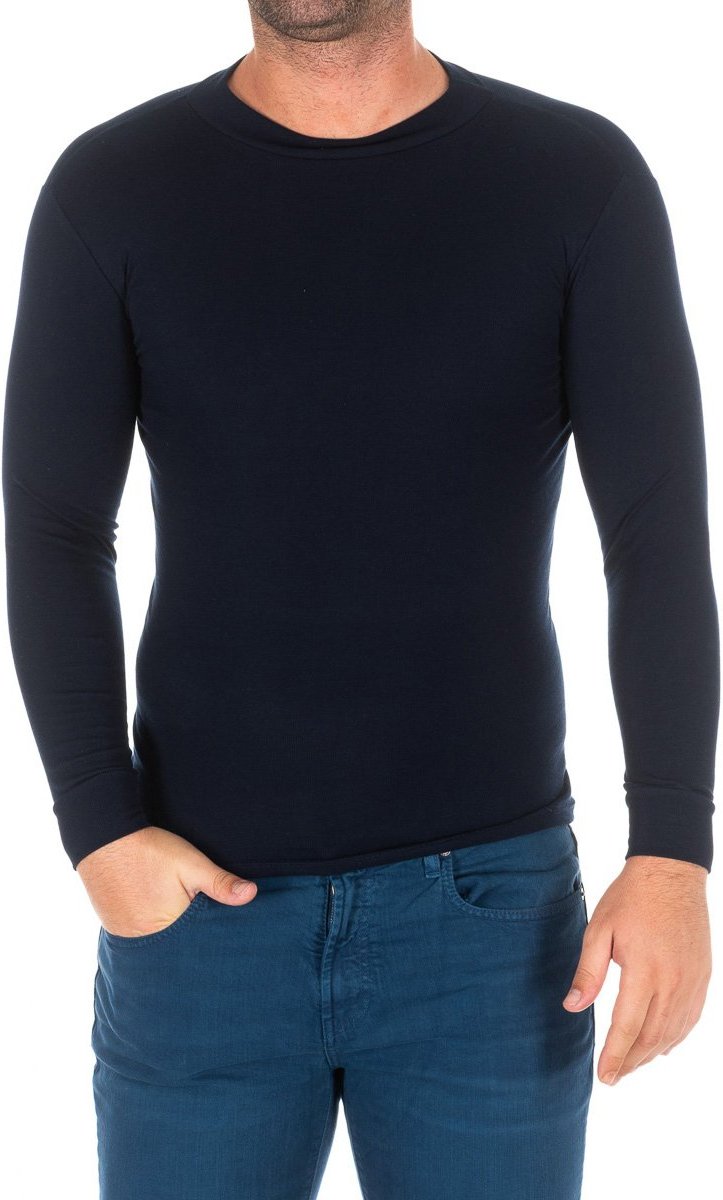 Langärmeliges T-Shirt mit halbhohem Kragen 1625-H Herren