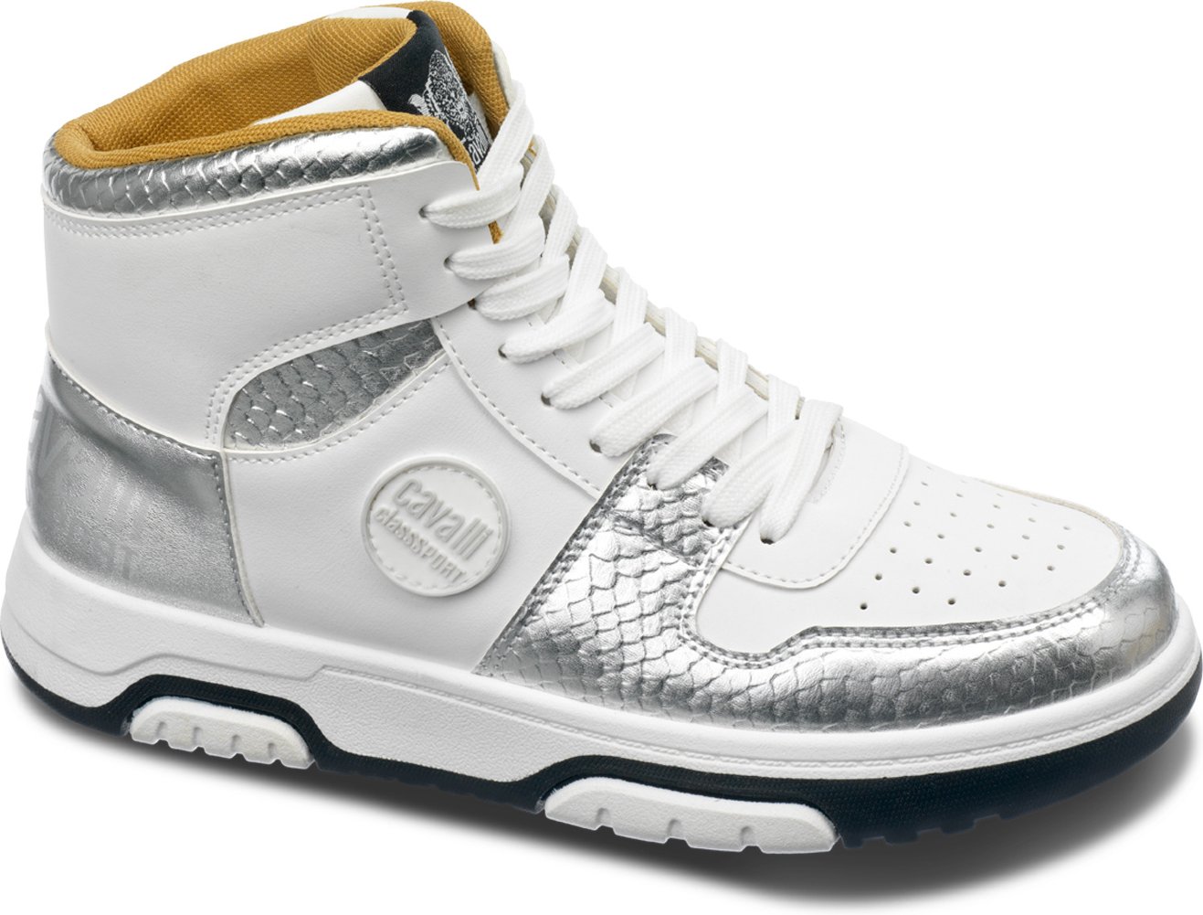 Hochschaft Sneaker Silber und Weiß