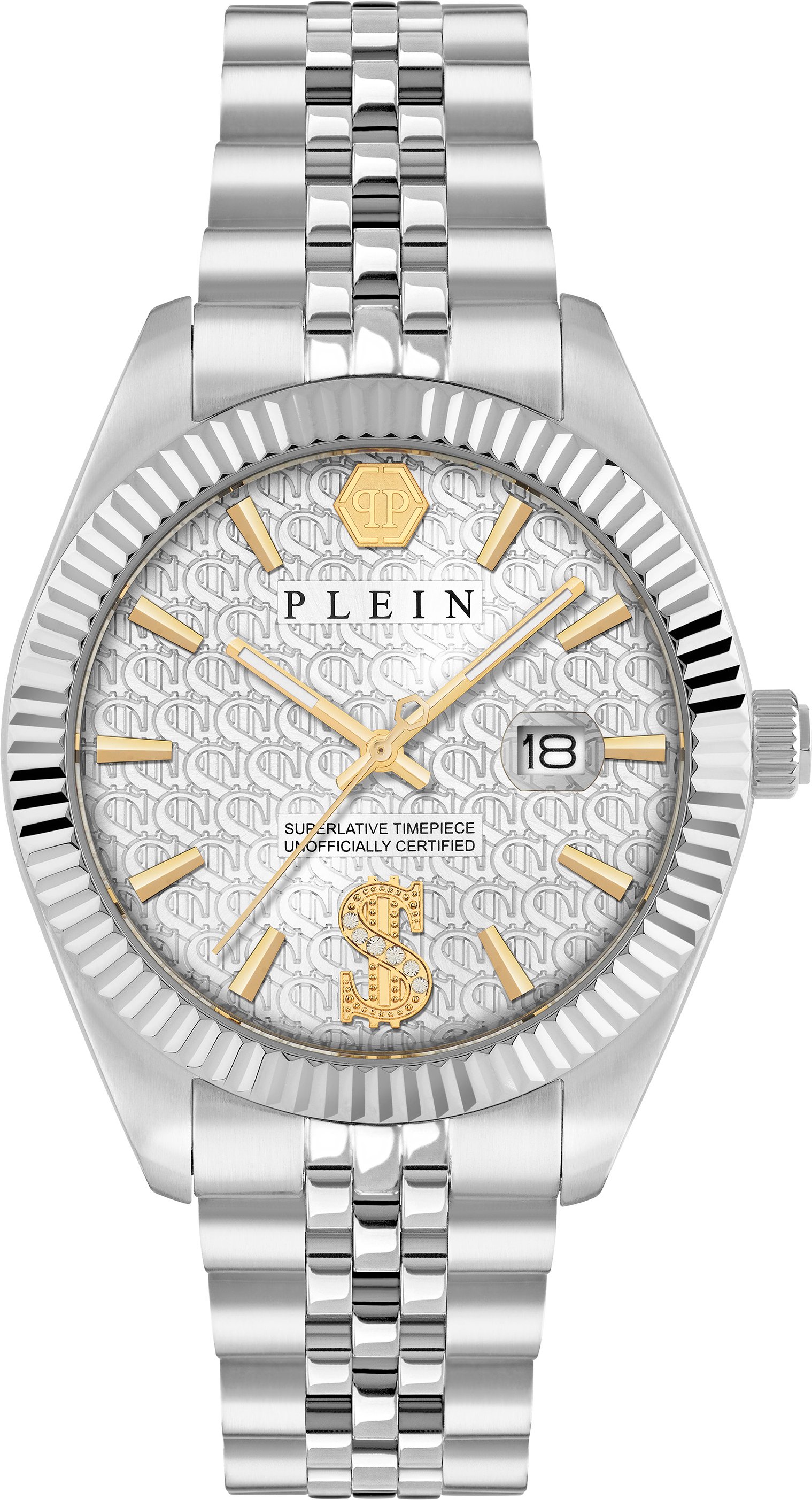 Philipp Plein Date Superlative Silber Herren Armbanduhr PWMFA0725
