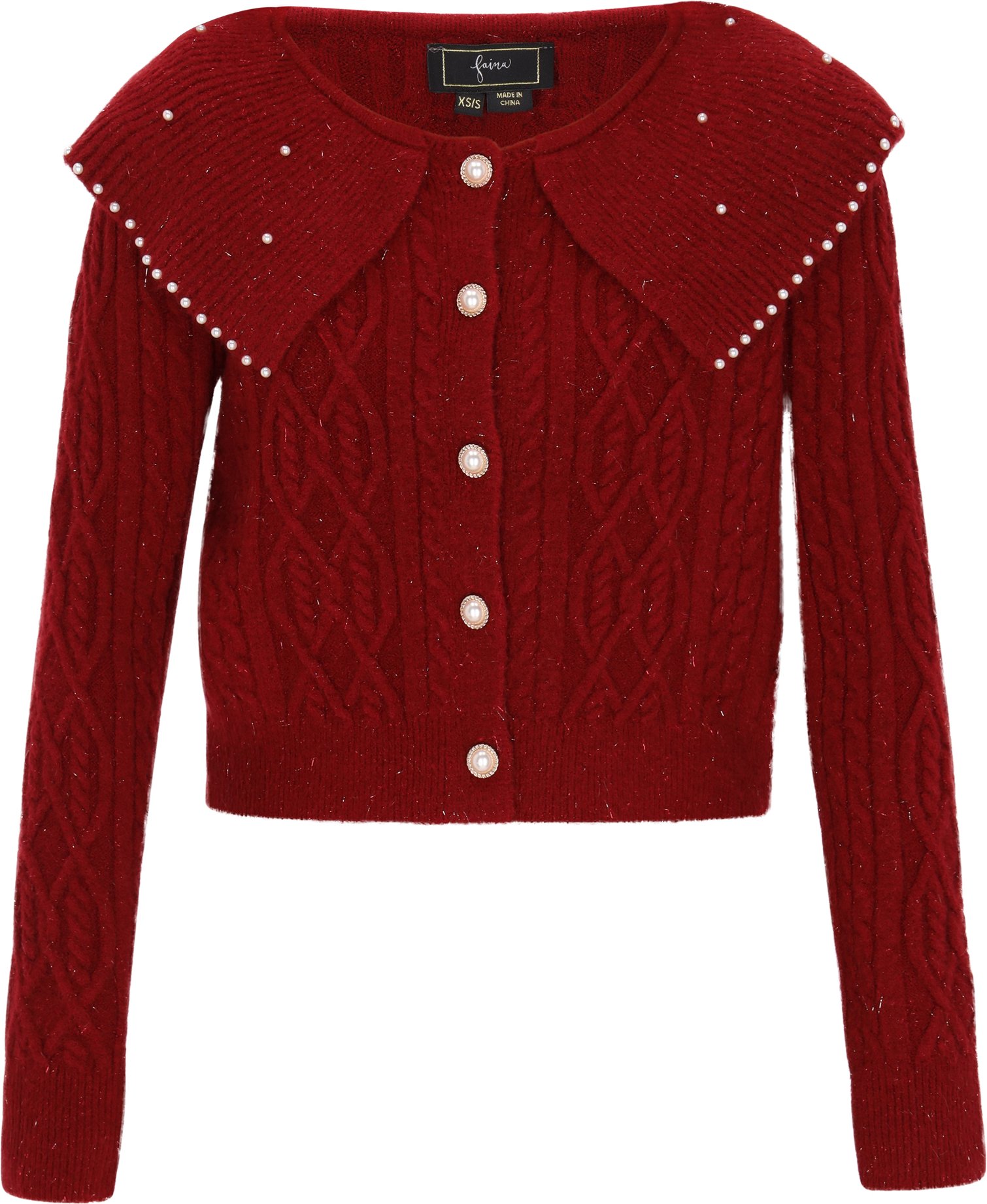 Faina Strickjacke Frauen Burgund