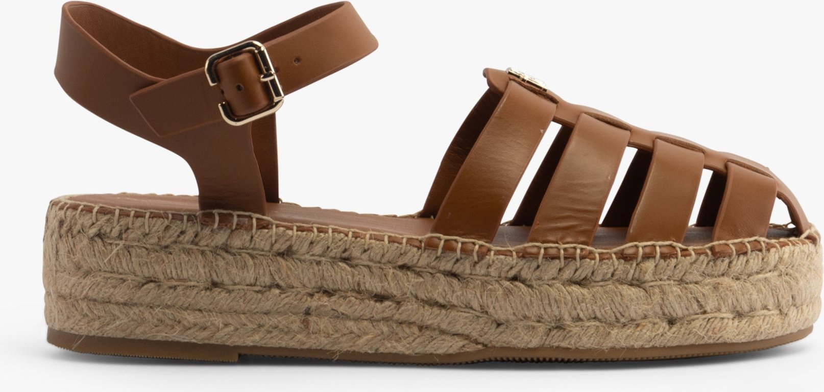 AUTHENTISCHES LEDER Damen-Espadrilles Cognacbraun