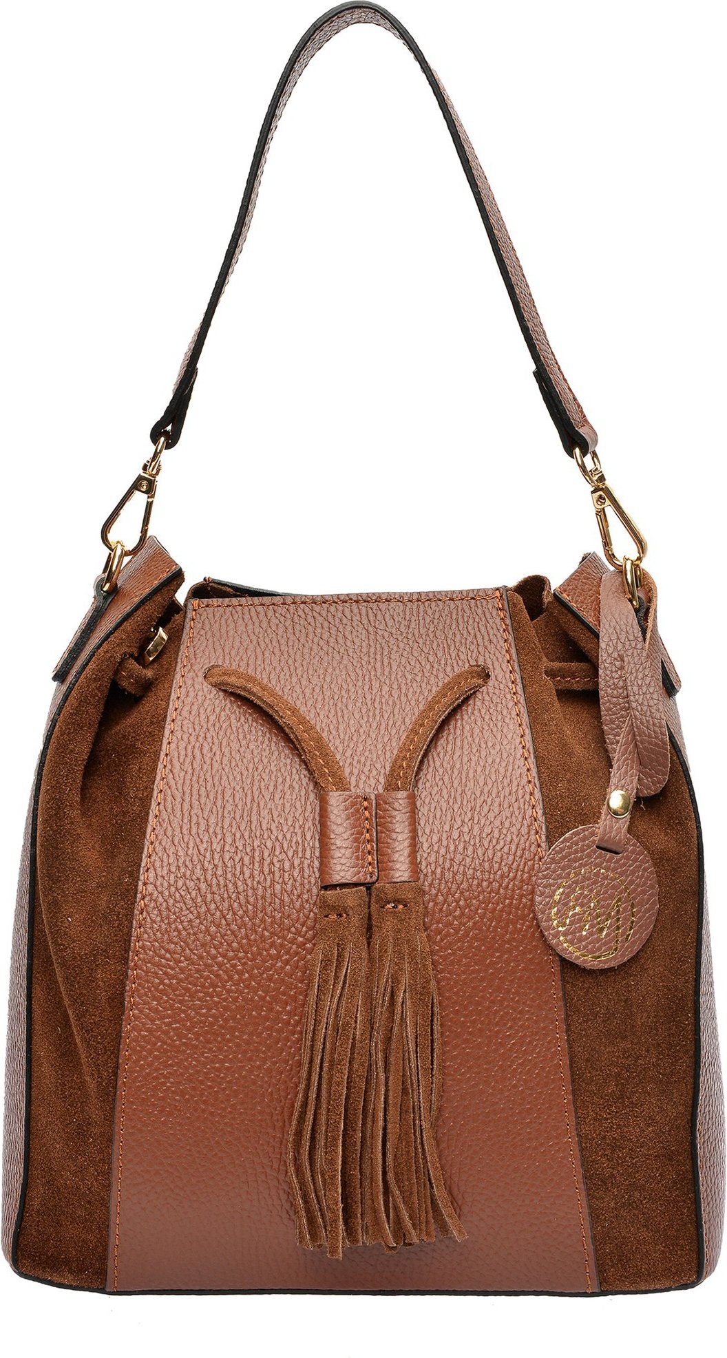 Roberta M Kastanienbraun Rindsledertasche