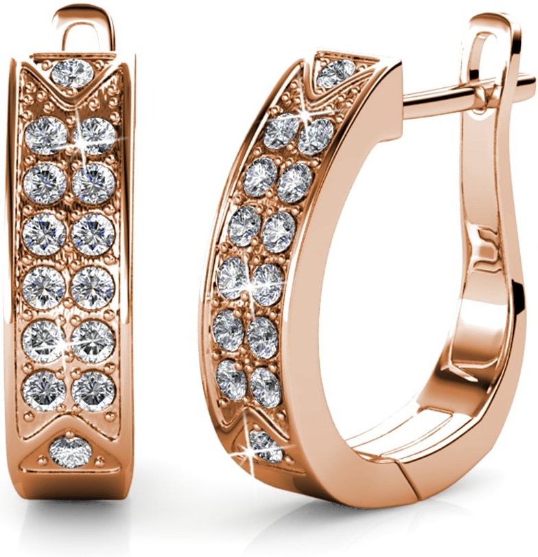 Creolen „Meg“ – Roségold und Kristall