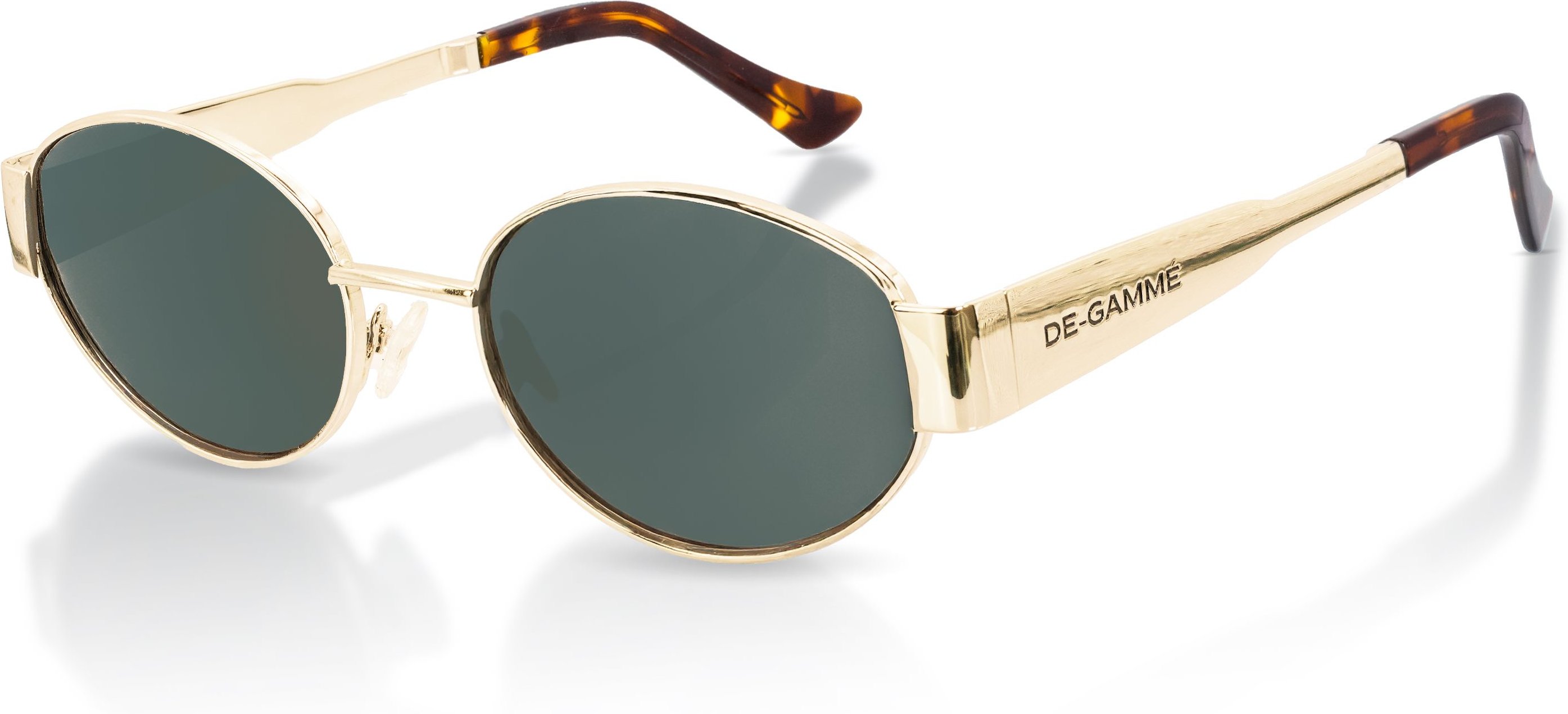 De-Gamme Gold Oval Polarisierte Sonnenbrille mit UV-Schutz – Monaco