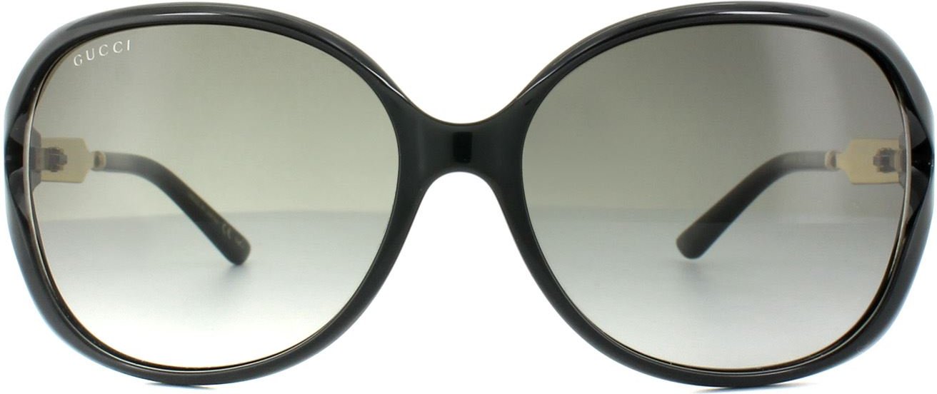 Lunettes De Soleil Gucci 0076S 002 Dégradé Gris Or Noir