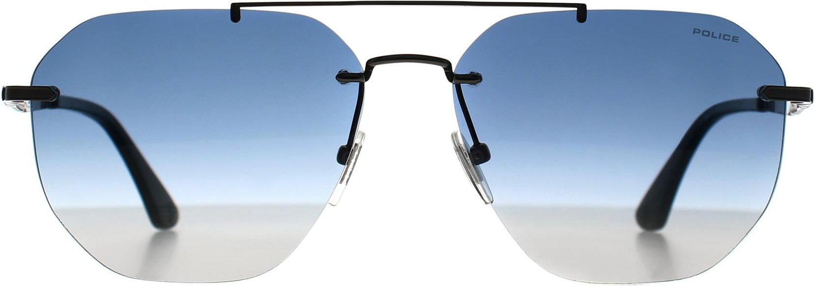 Polizei Randlos Herren Glänzend Bakelit Blau Gradient SPLF68M Ursprünge Neunziger Jahre