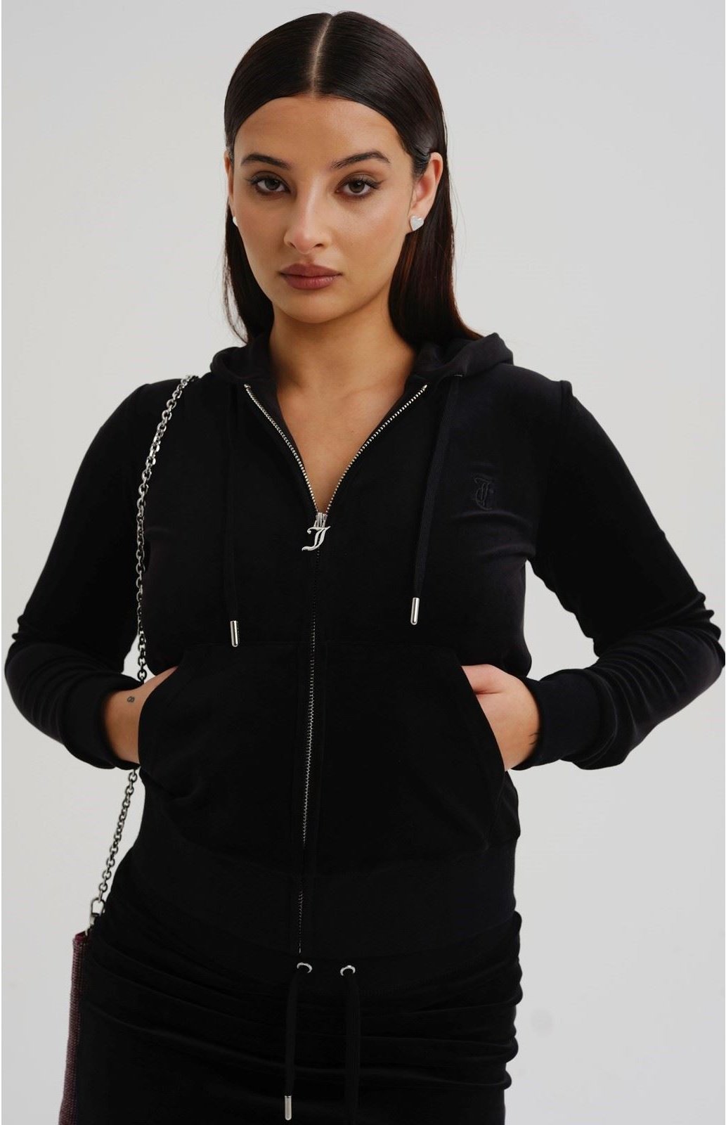 Thumbnail - Juicy Couture Robertson Klassische Jacke Polyester Damen Schwarz Kapuzenpullover