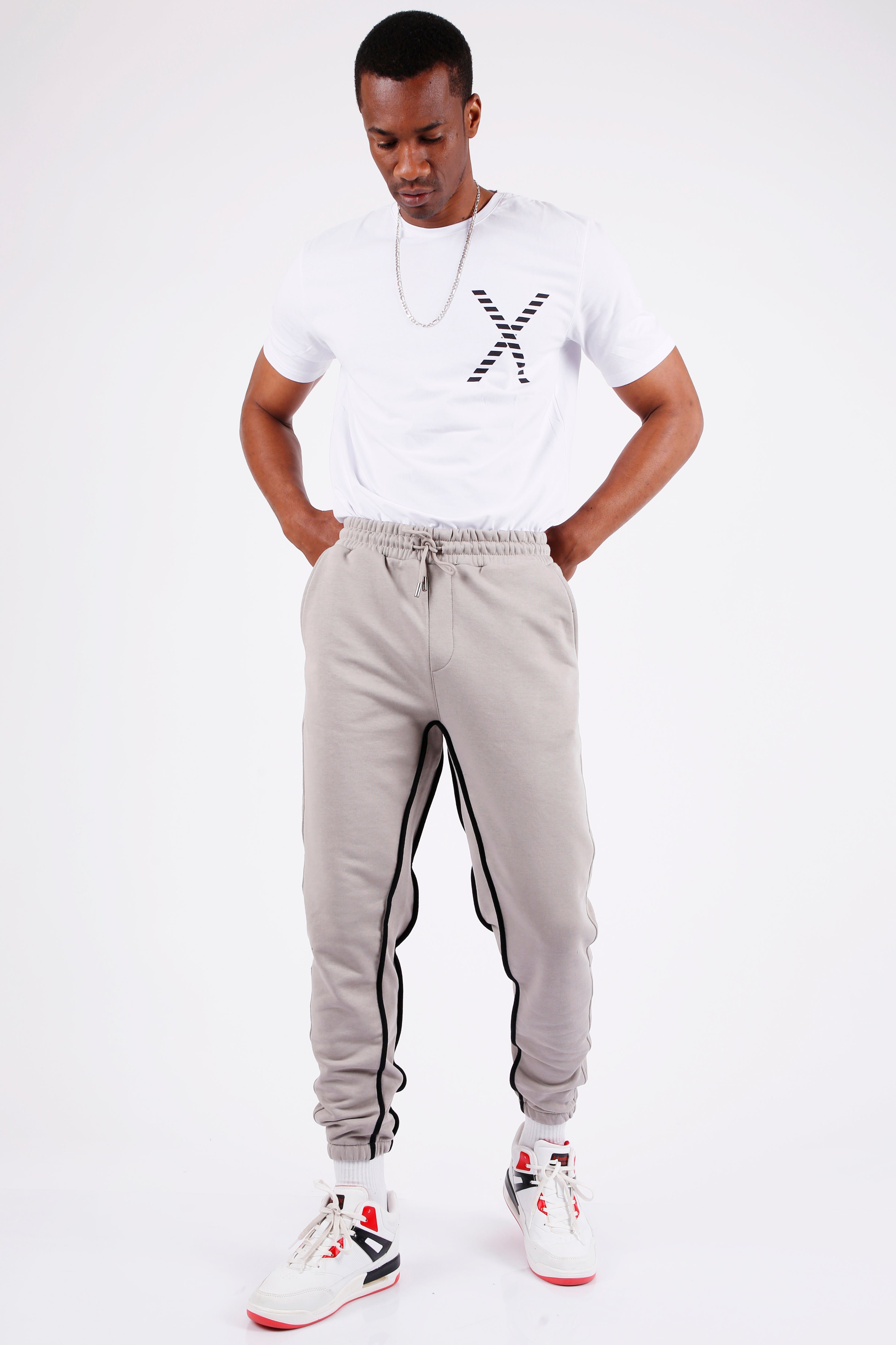 Tom Barron Herren Stilvolle Jogginghose mit Duo-Streifen