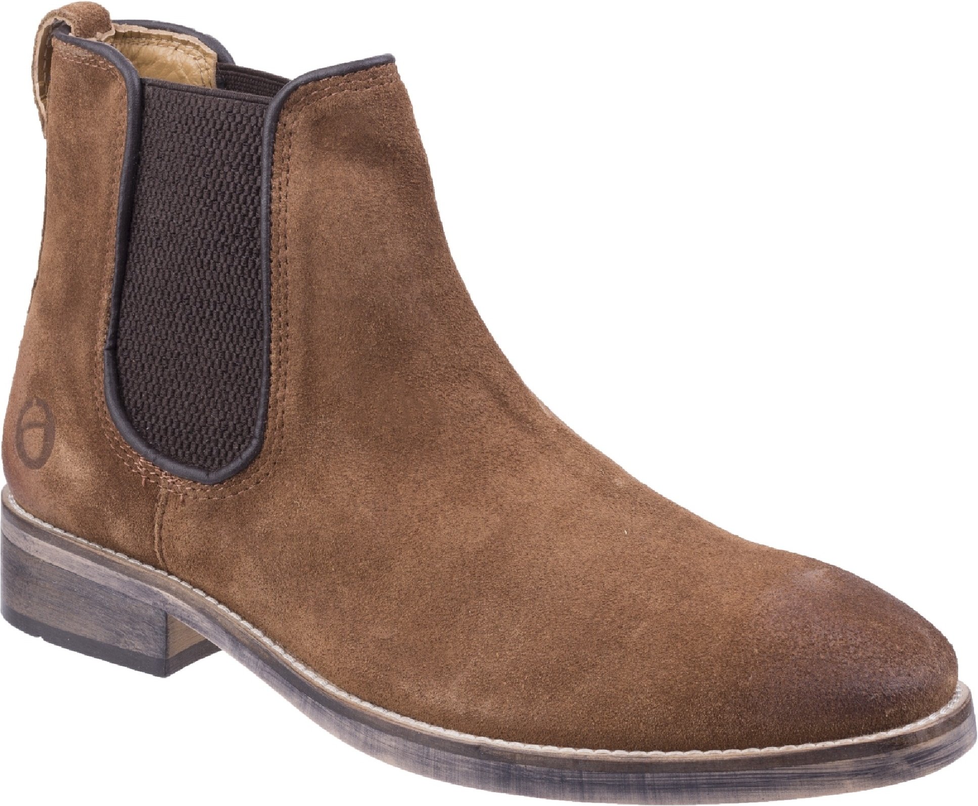 Cotswold Mens Corsham Stadt Leder ziehen auf Casual Chelsea Ankle Boots (Camel)