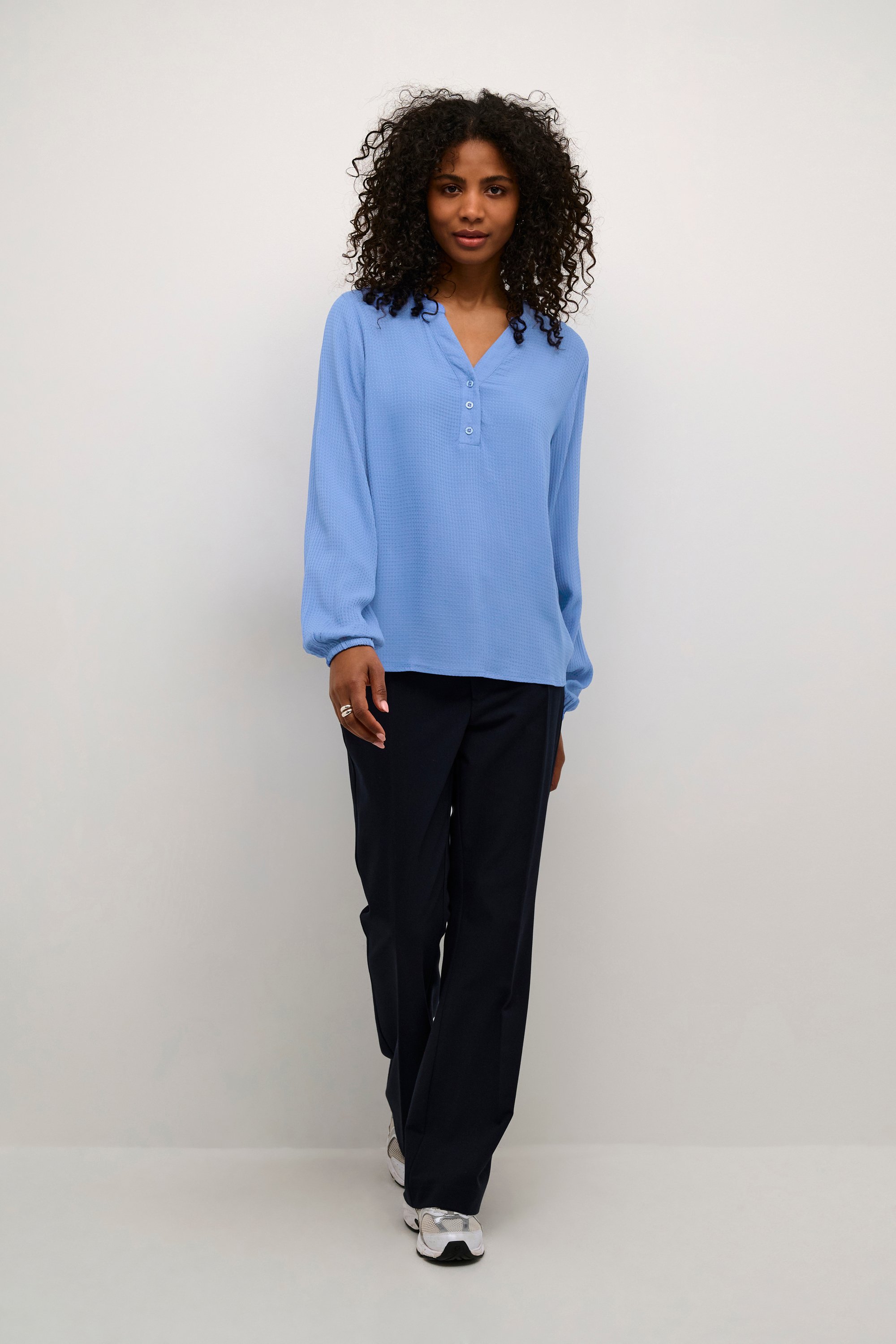 Langarm-Bluse Loose fit Ebb and Flow blue