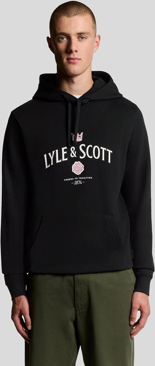 Thumbnail - Lyle & Scott Cheers Graphic Loopback-Kapuzenpullover - Schwarz