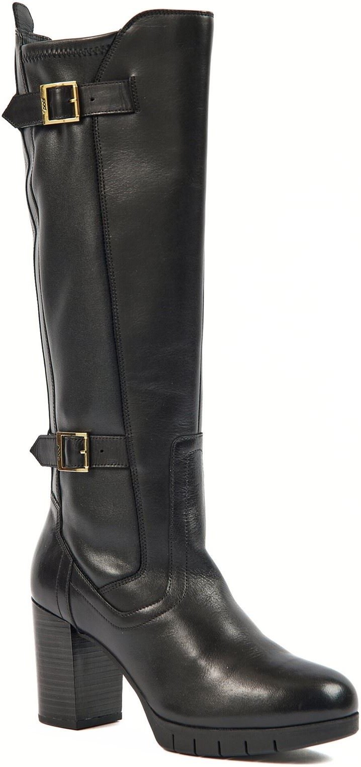 Pod Nitika Leder Damen Schwarz Stiefel