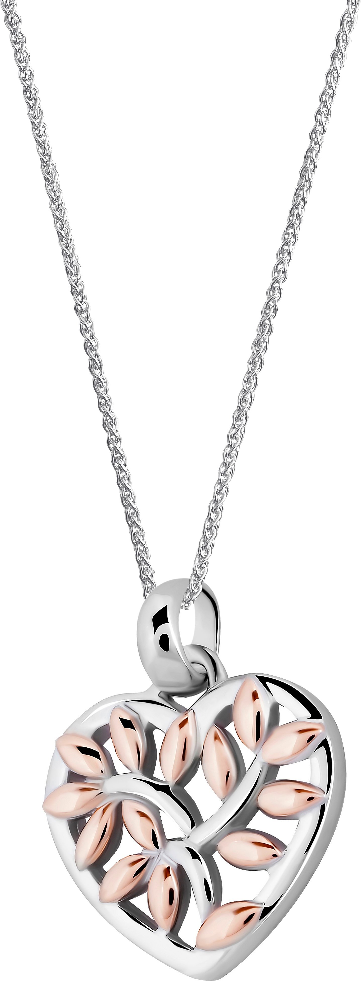 Orphelia 'Afia' Damen-Kette mit Anhänger aus 925er Sterlingsilber, Silber/Rosé, ZH-7474