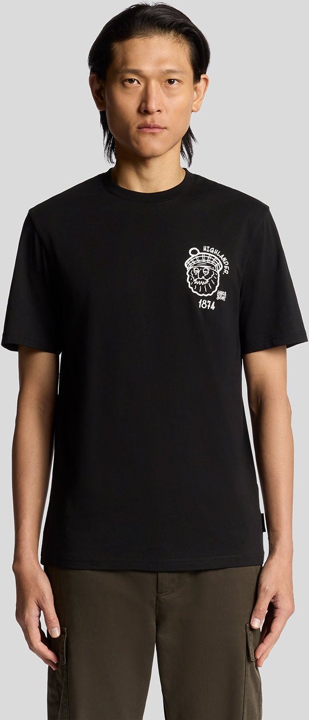 Lyle & Scott Highlander Grafik-Baumwoll-T-Shirt - Schwarz