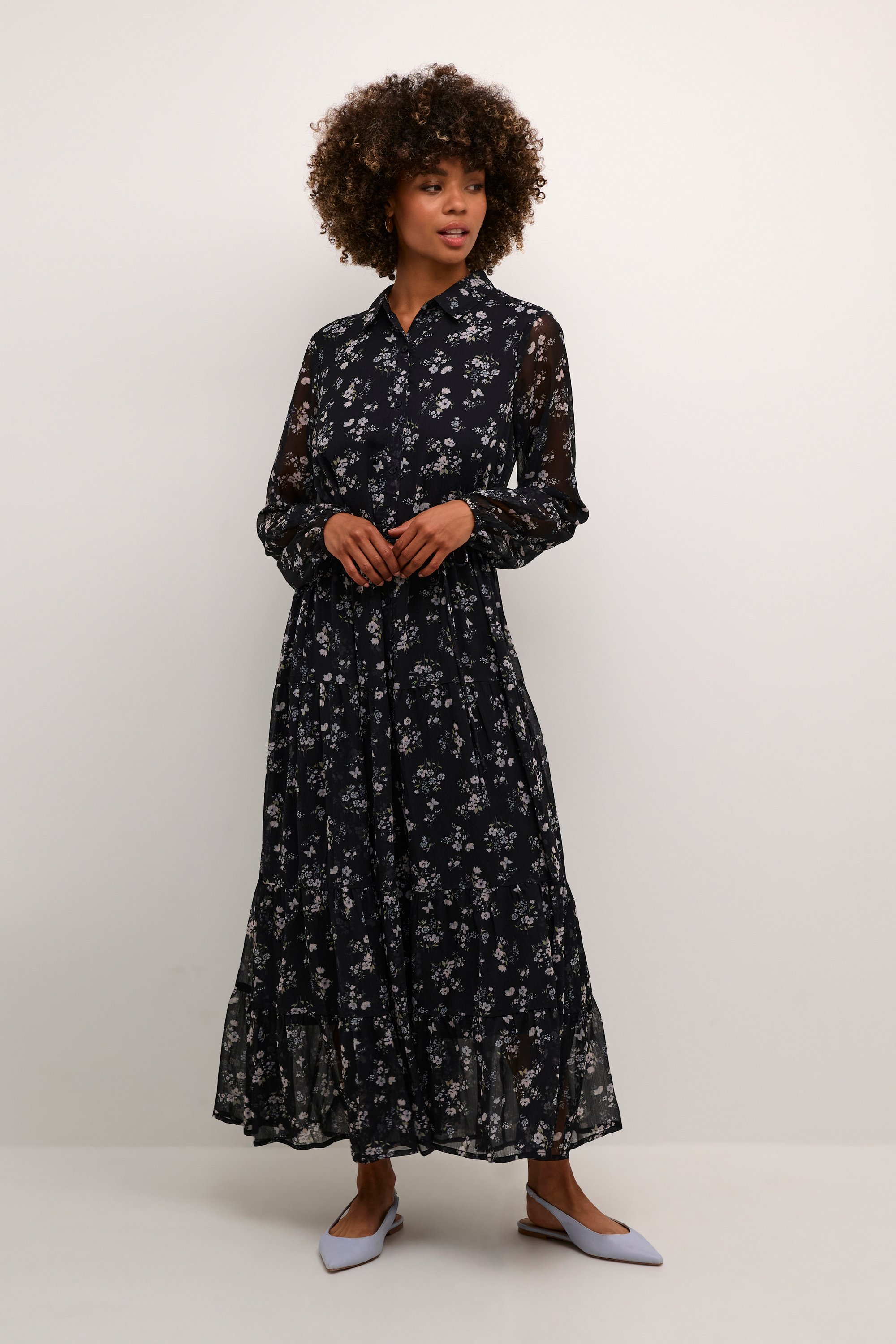 Kleid A-Form black white