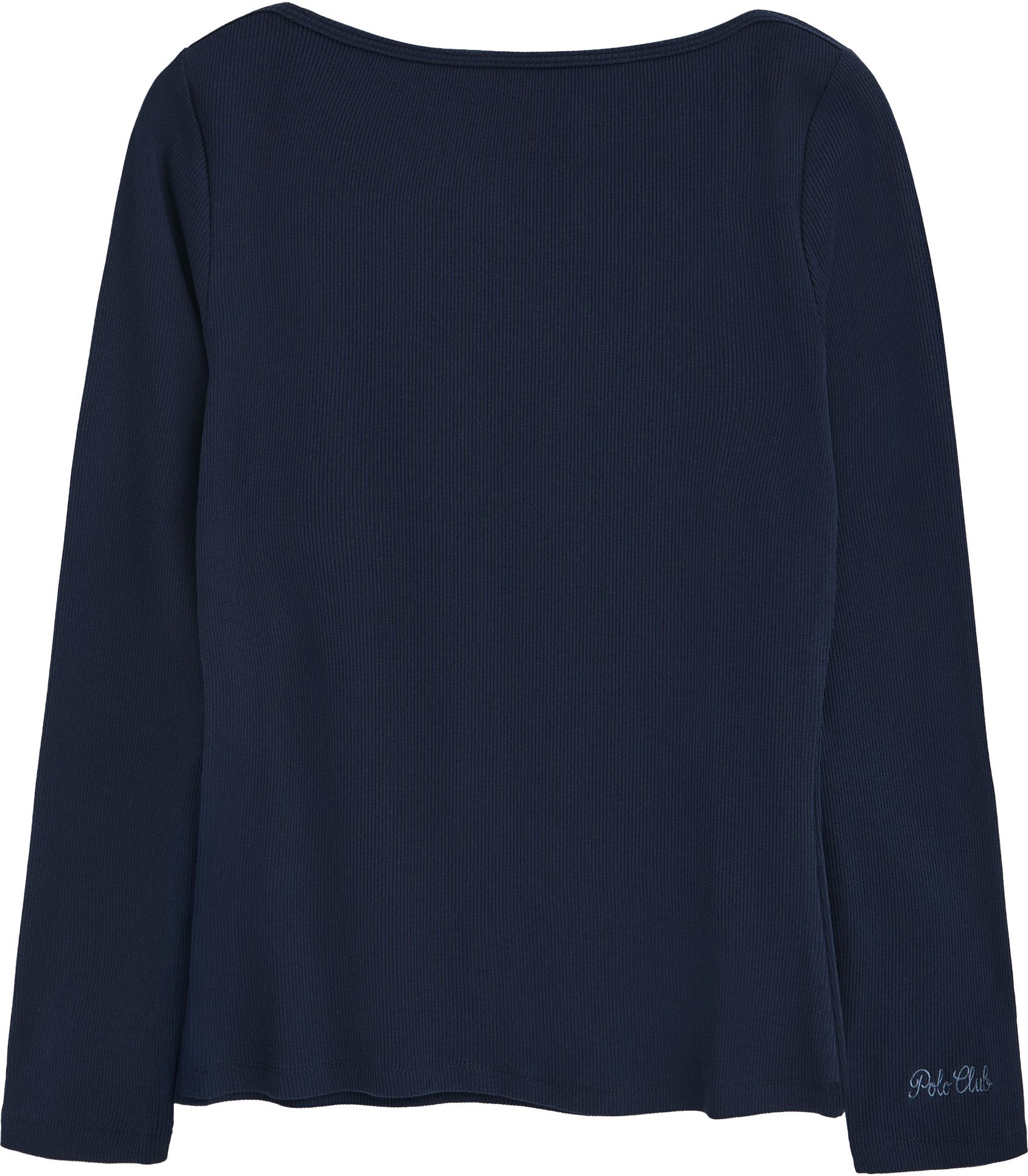 T-Shirt marineblau mit langen Ärmeln und U-Boot-Ausschnitt Polo Club