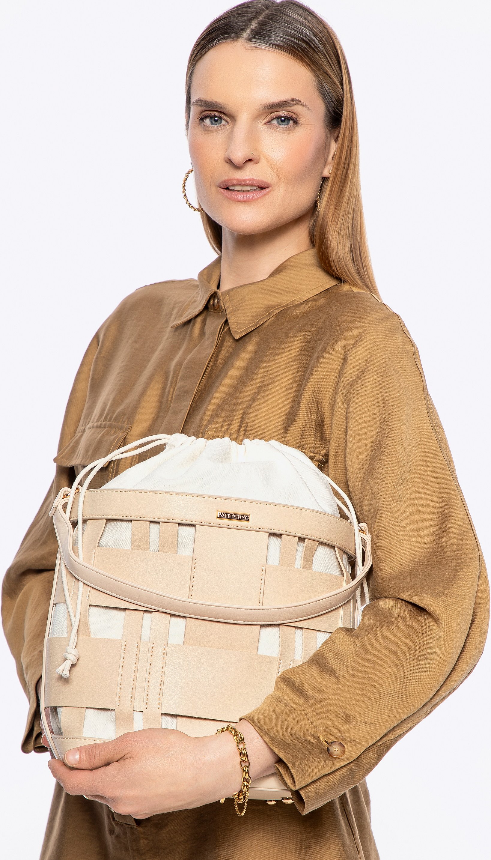 Wittchen Damen-Tasche aus gewebtem Öko-Leder, Beige