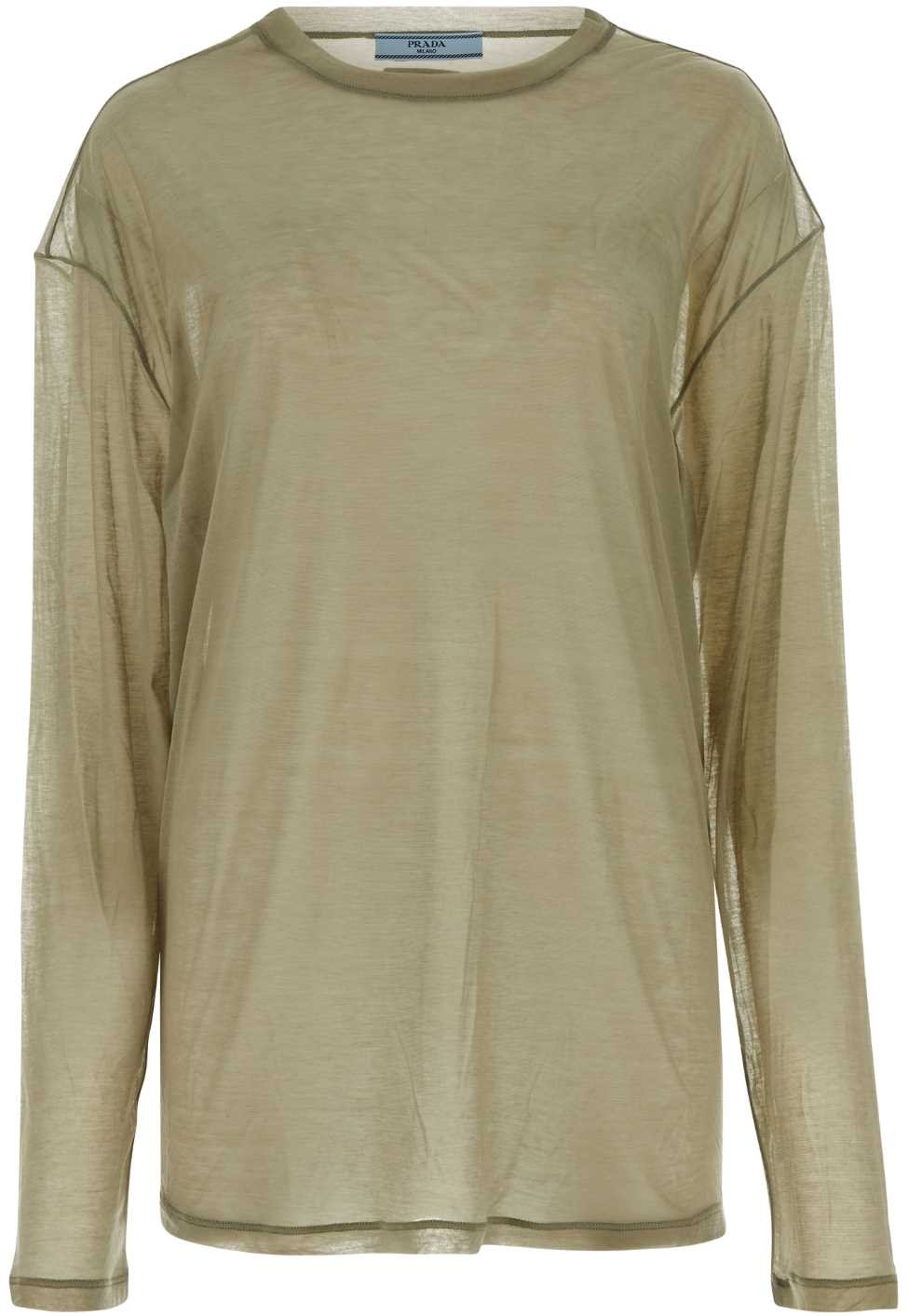 Khaki Lyocell-Mix Oversize T-Shirt