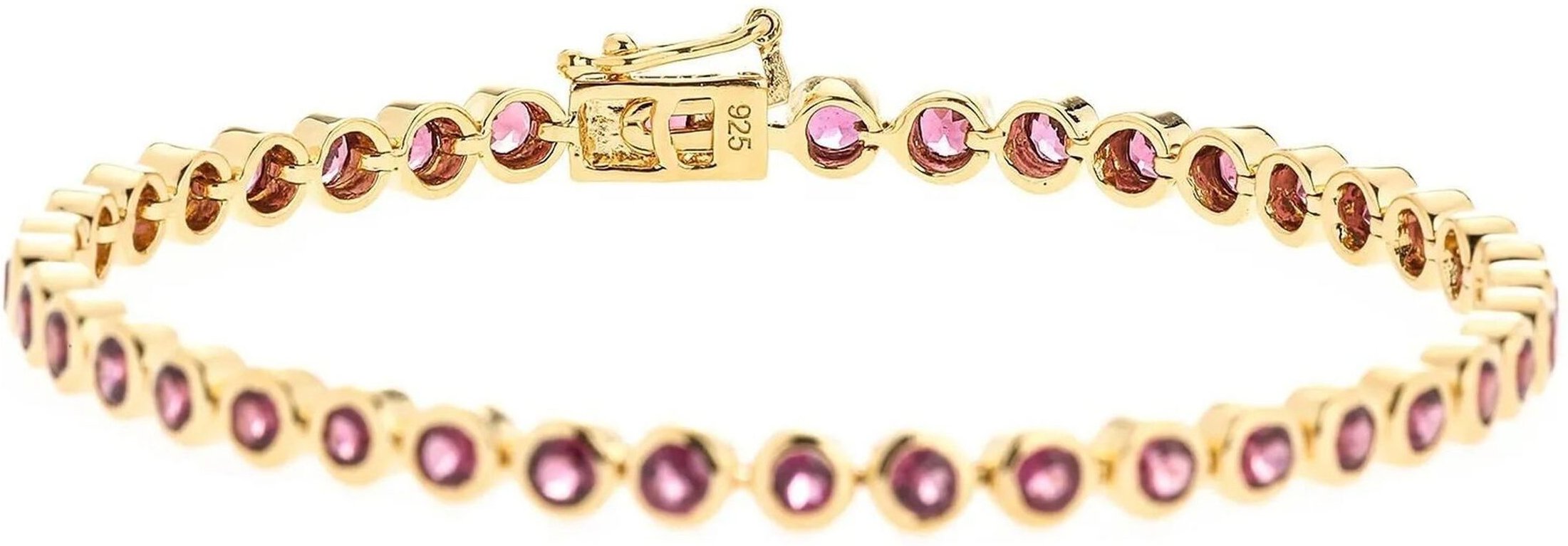 Vira Jewels Armband 925-Sterling Silber vergoldet Glänzend Rhodolith