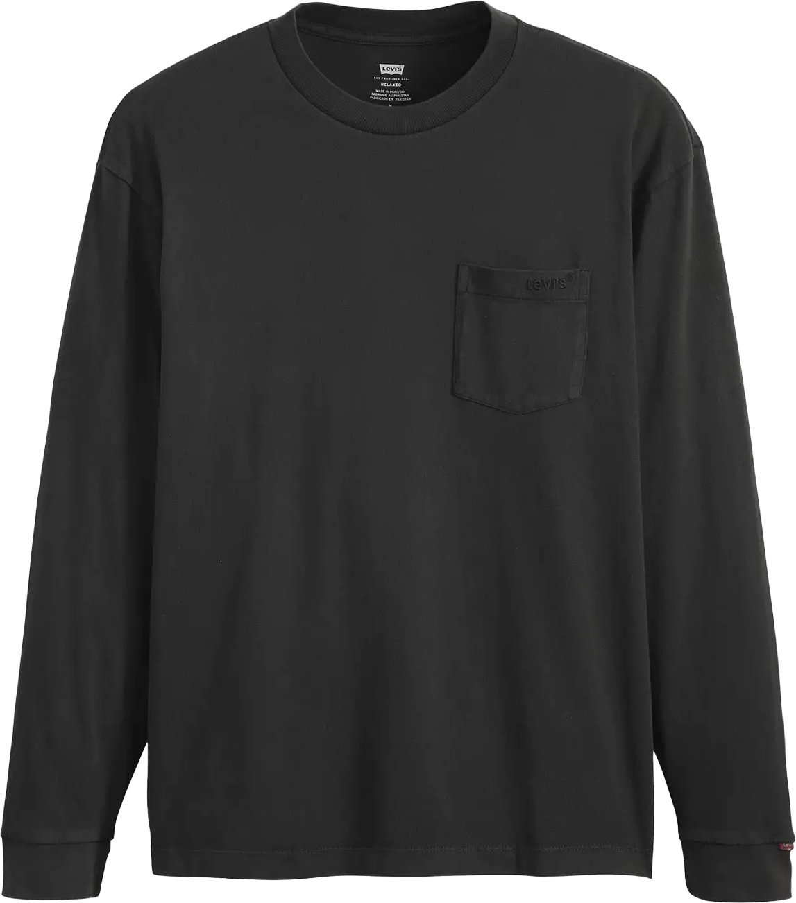 Levis - "Authentic" T-Shirt für Herren, Tasche, Langärmlig (Schwarz)