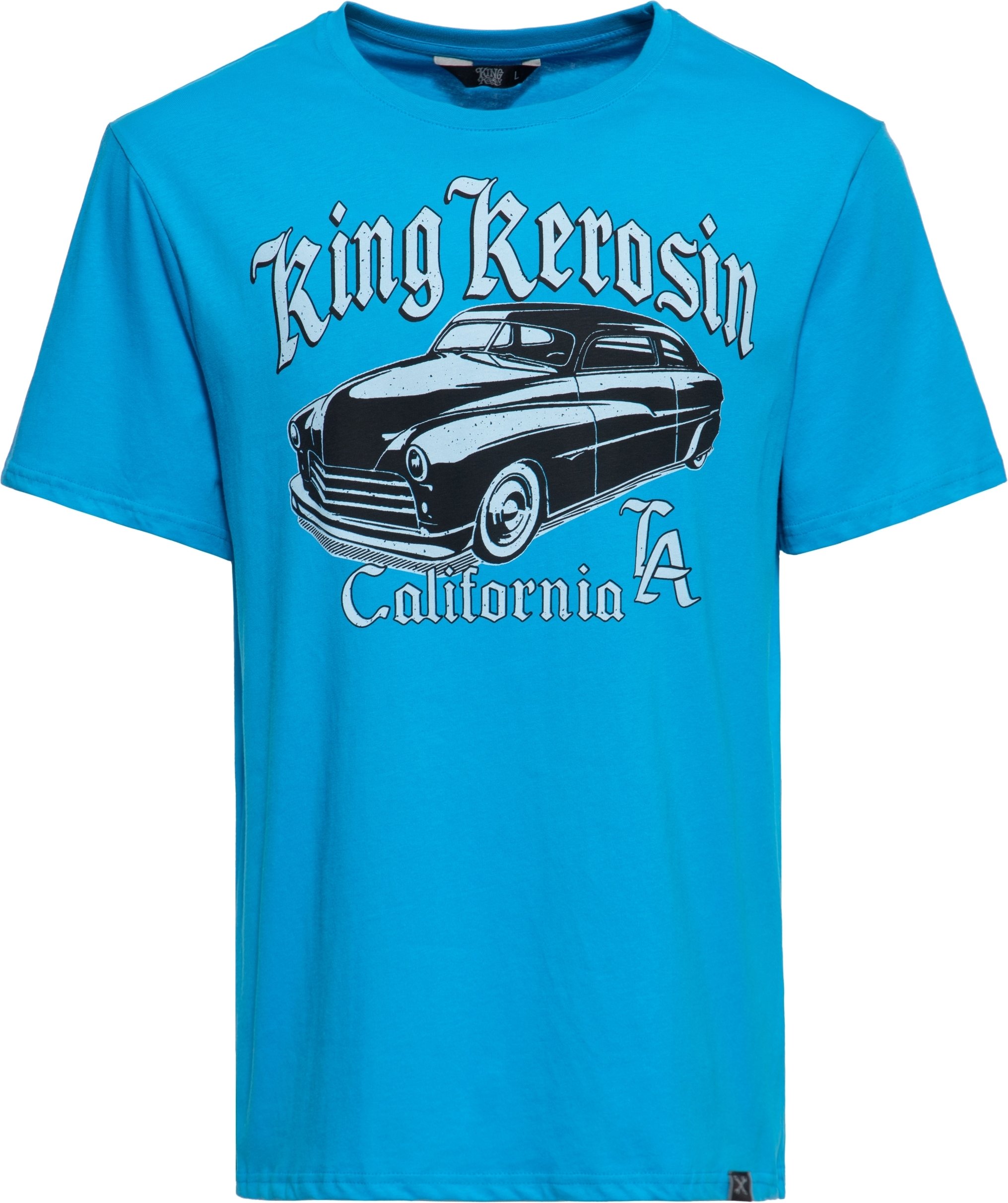 King Kerosin Herren T-Shirt California Greaser blau