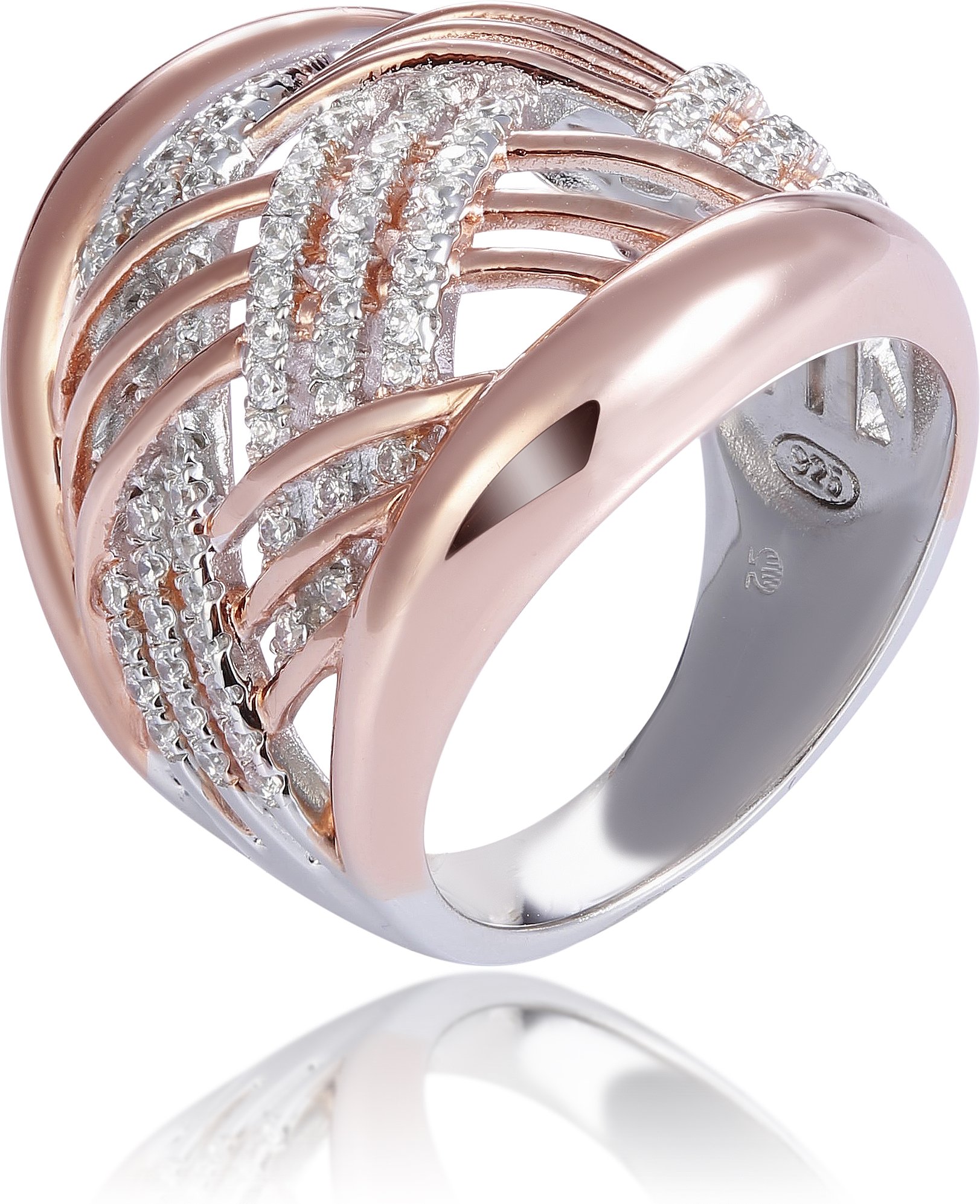 Orphelia Damen-Ring Sterling-Silber 925 – Silber/Rosé ZR-7447