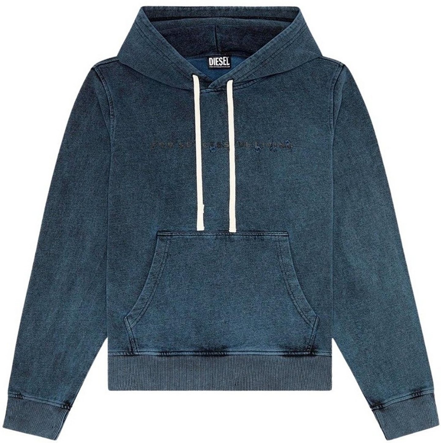 Diesel Herren Verblasener Hoodie (Dunkelgrau)