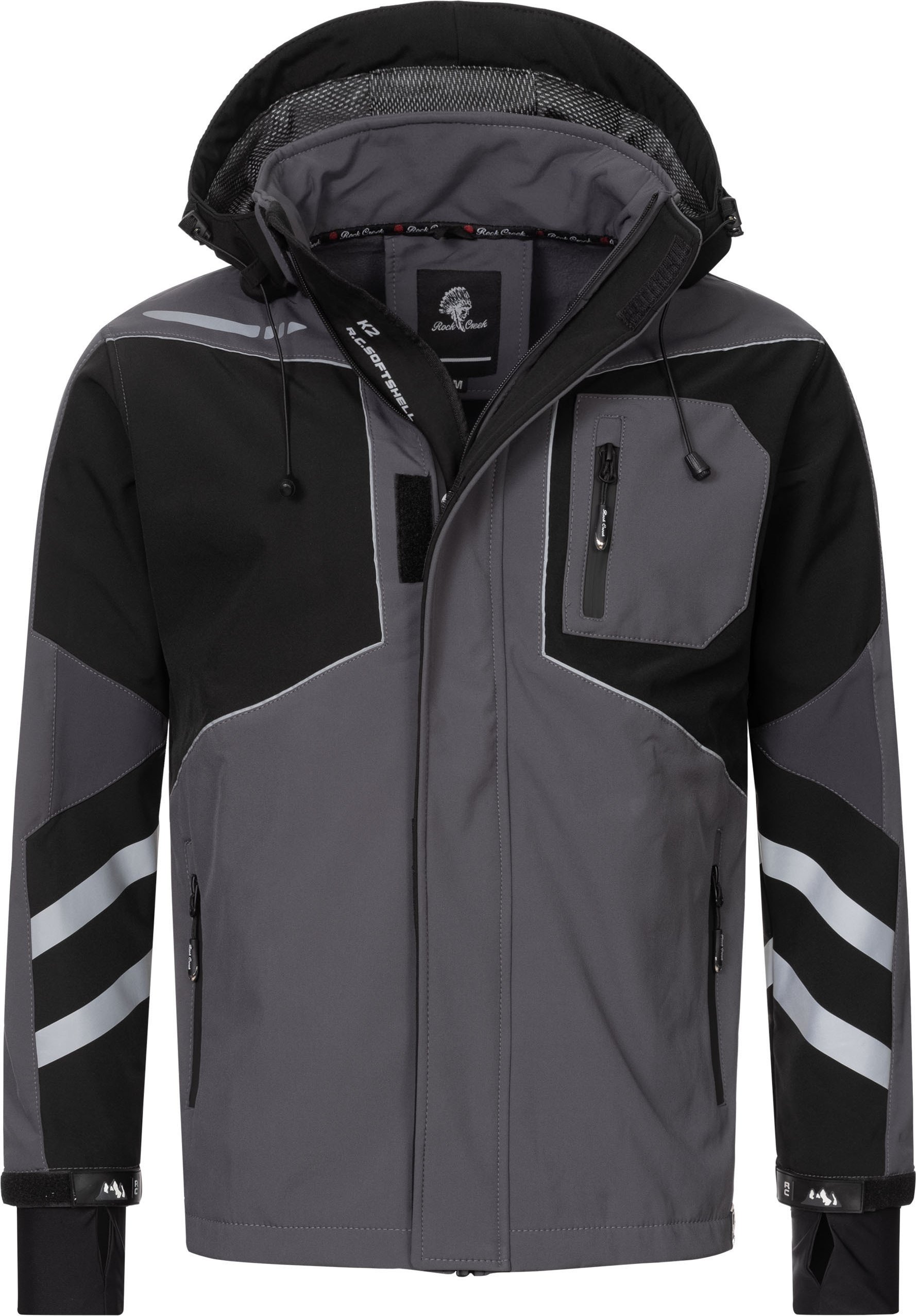 Thumbnail - Rock Creek Softshelljacke Dunkelgrau