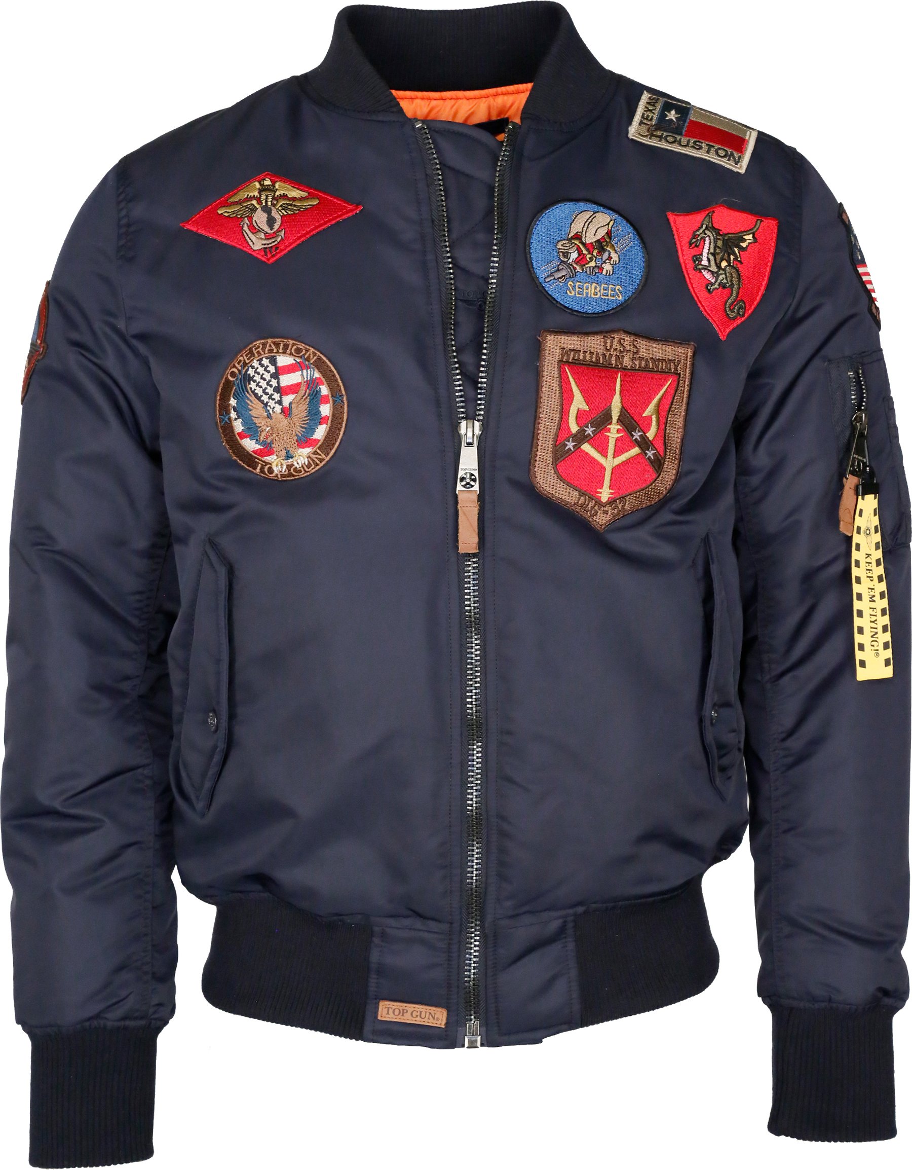 Top Gun Bomberjacke im Pilotenstil mit Patches TG20191053