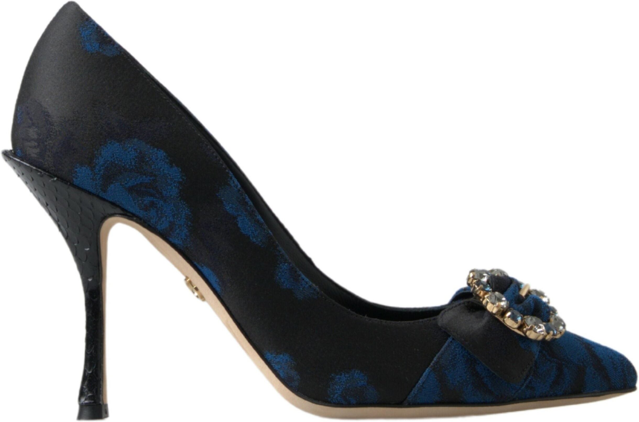 Dolce & Gabbana Blaue Blumige Ayers Kristall Pumps Schuhe